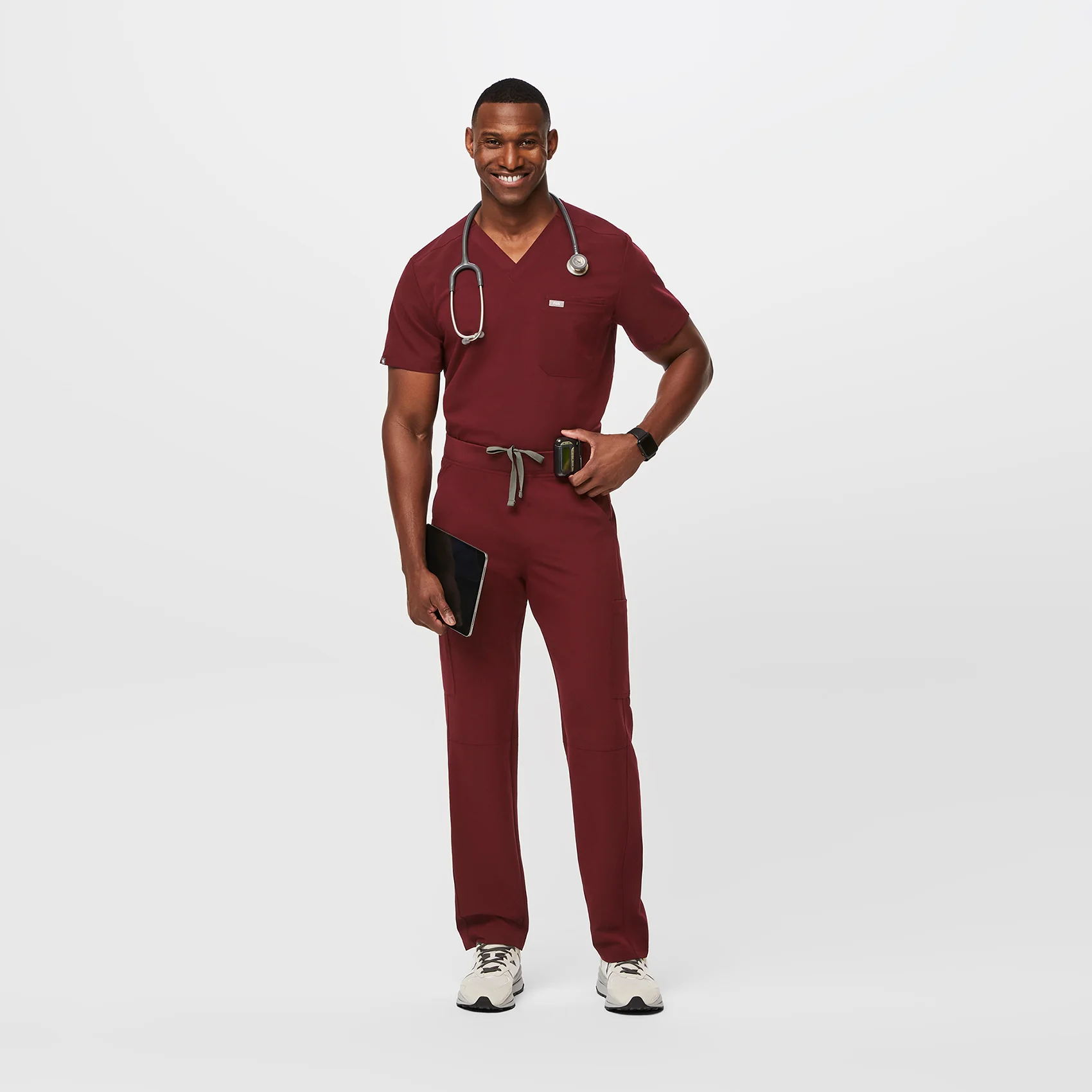 Men's Burgundy Axim™ - Cargo Scrub Pants - Image 2