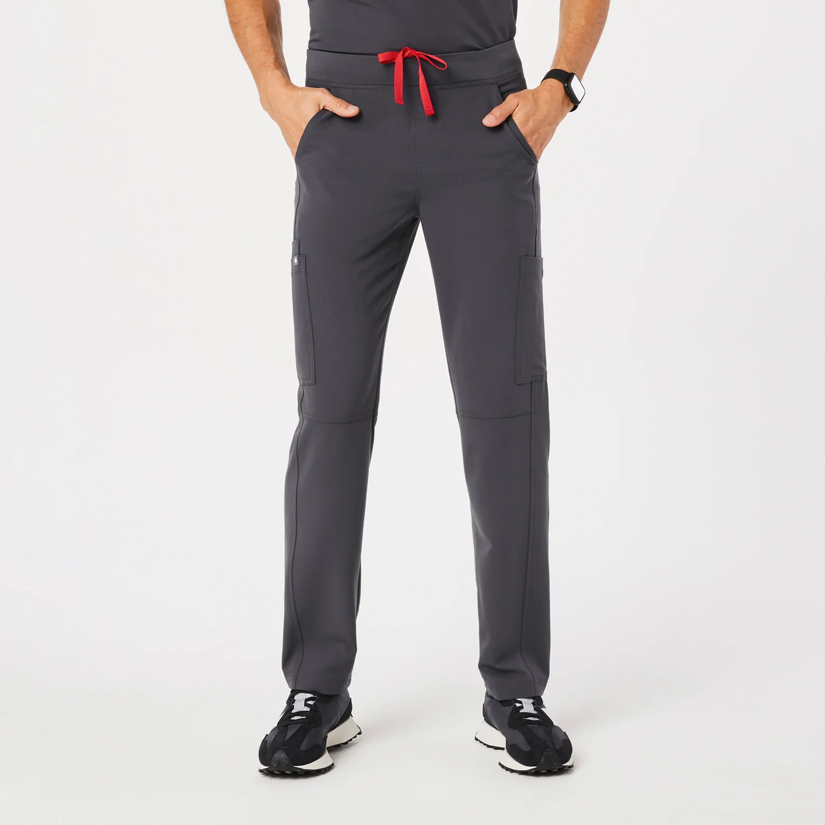 Men's Charcoal Axim - Short Cargo Scrub Pants