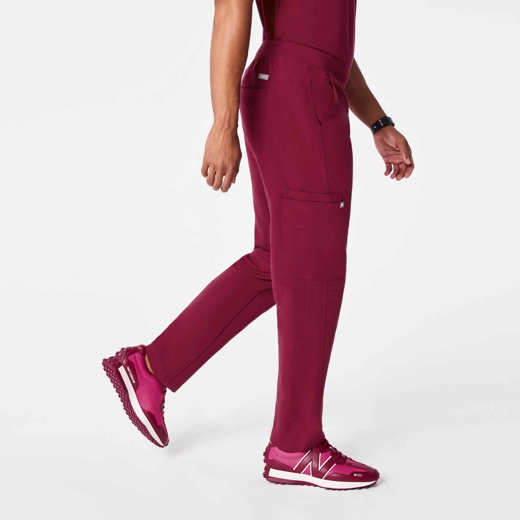 men's Deep Cranberry Axim - Tall Cargo Scrub Pant™ - Image 3