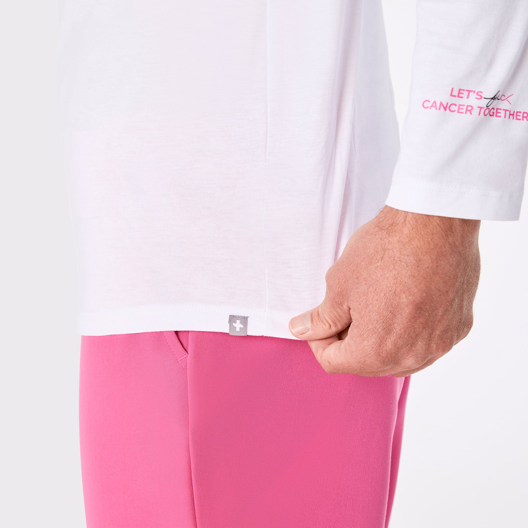 men's White BCA F Cancer X-Ray Supersoft - Longsleeve Underscrub - Image 7