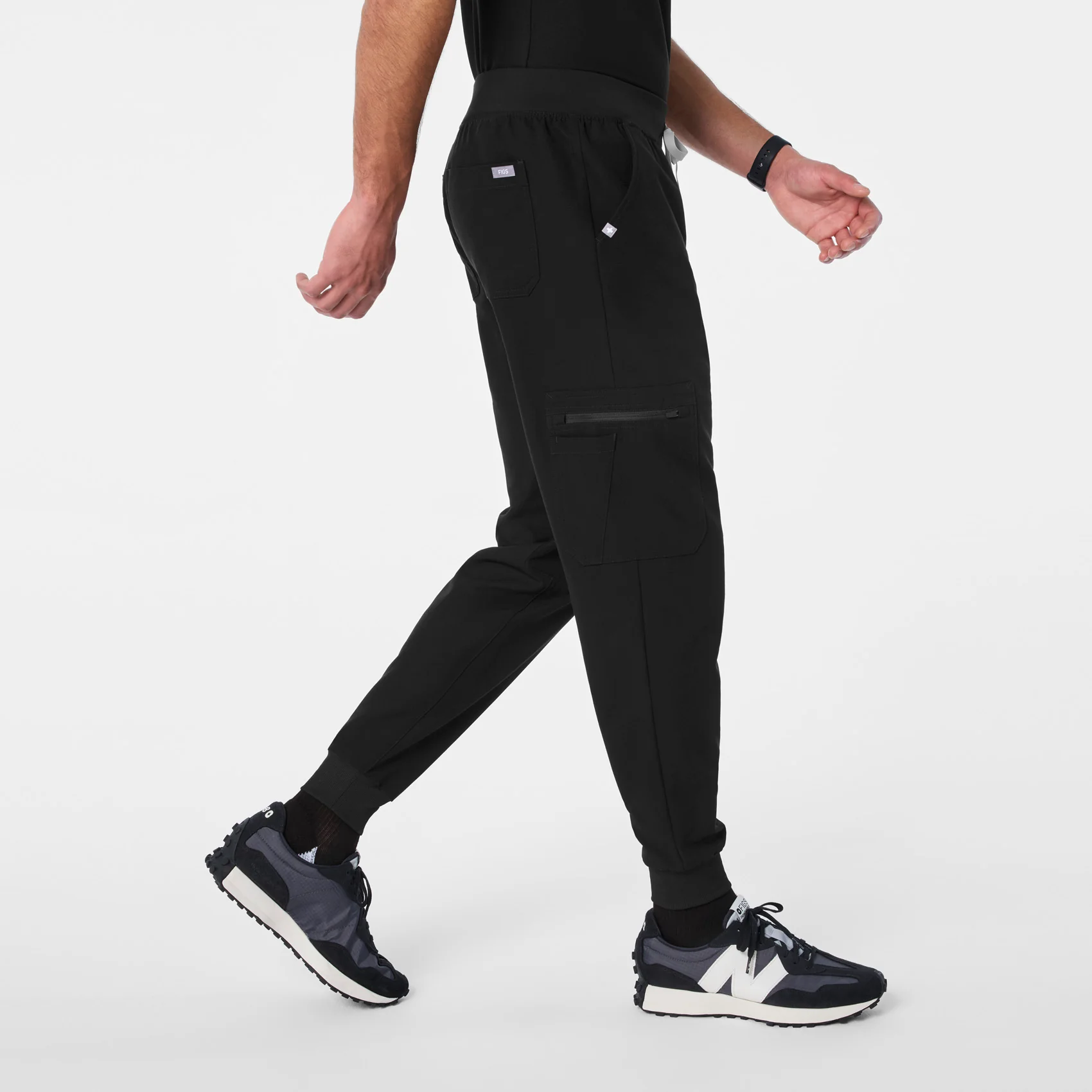 men's Black Brey Short Jogger - Scrub Pant - Image 3