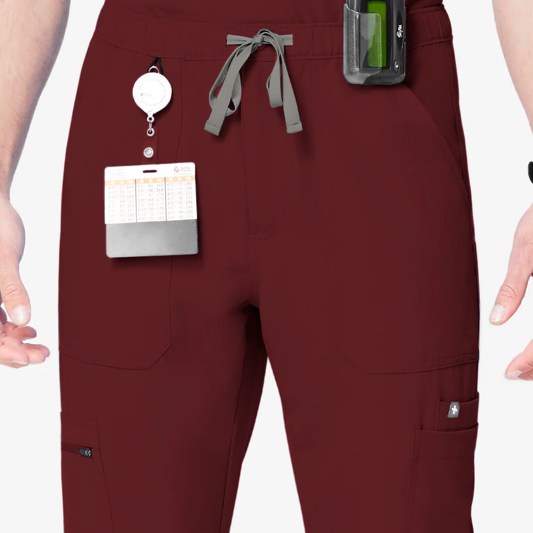 Men's Burgundy Cairo™ - Short Cargo Scrub Pants - Image 12
