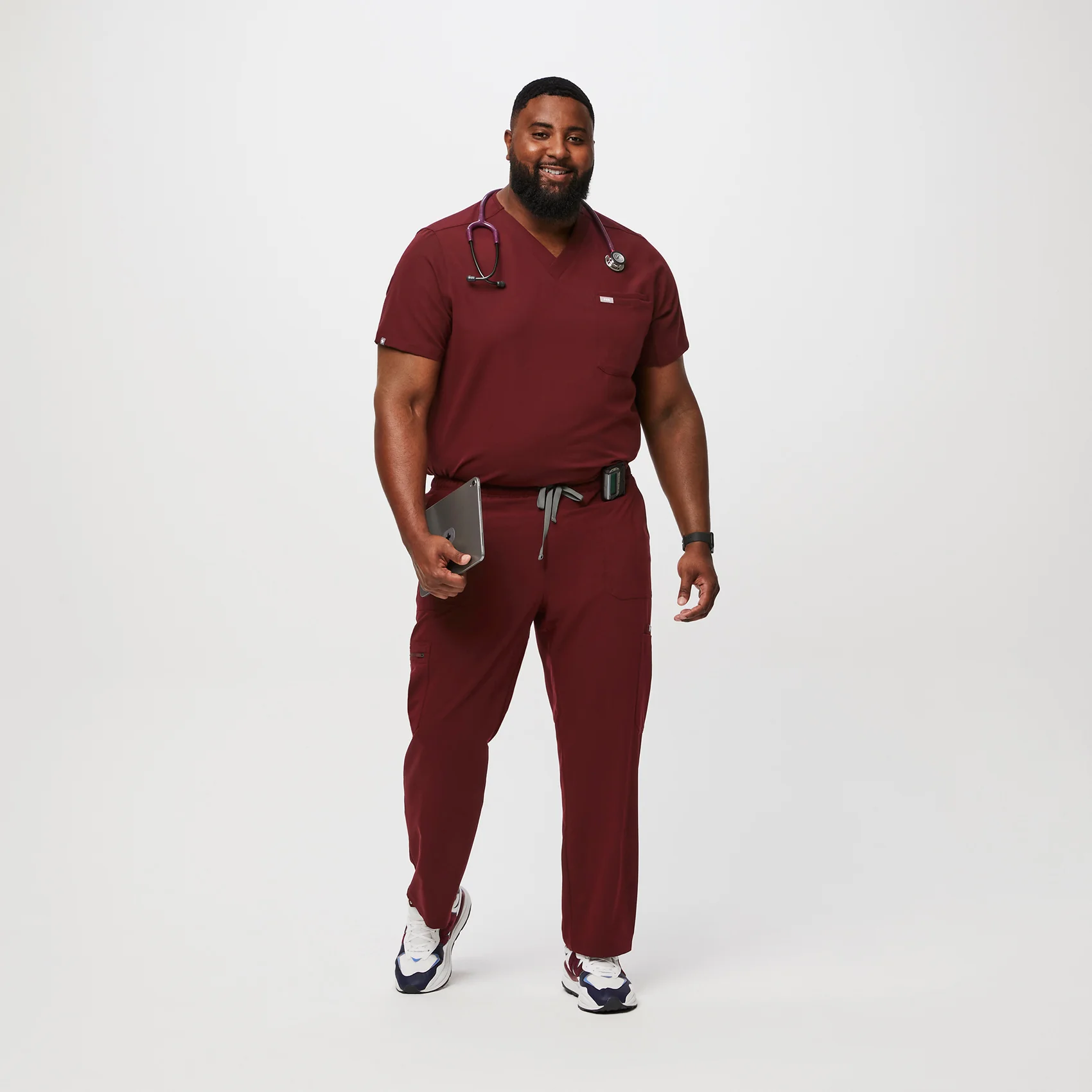 men's Burgundy Cairo™ - Short Cargo Scrub Pants (3XL - 6XL) - Image 2