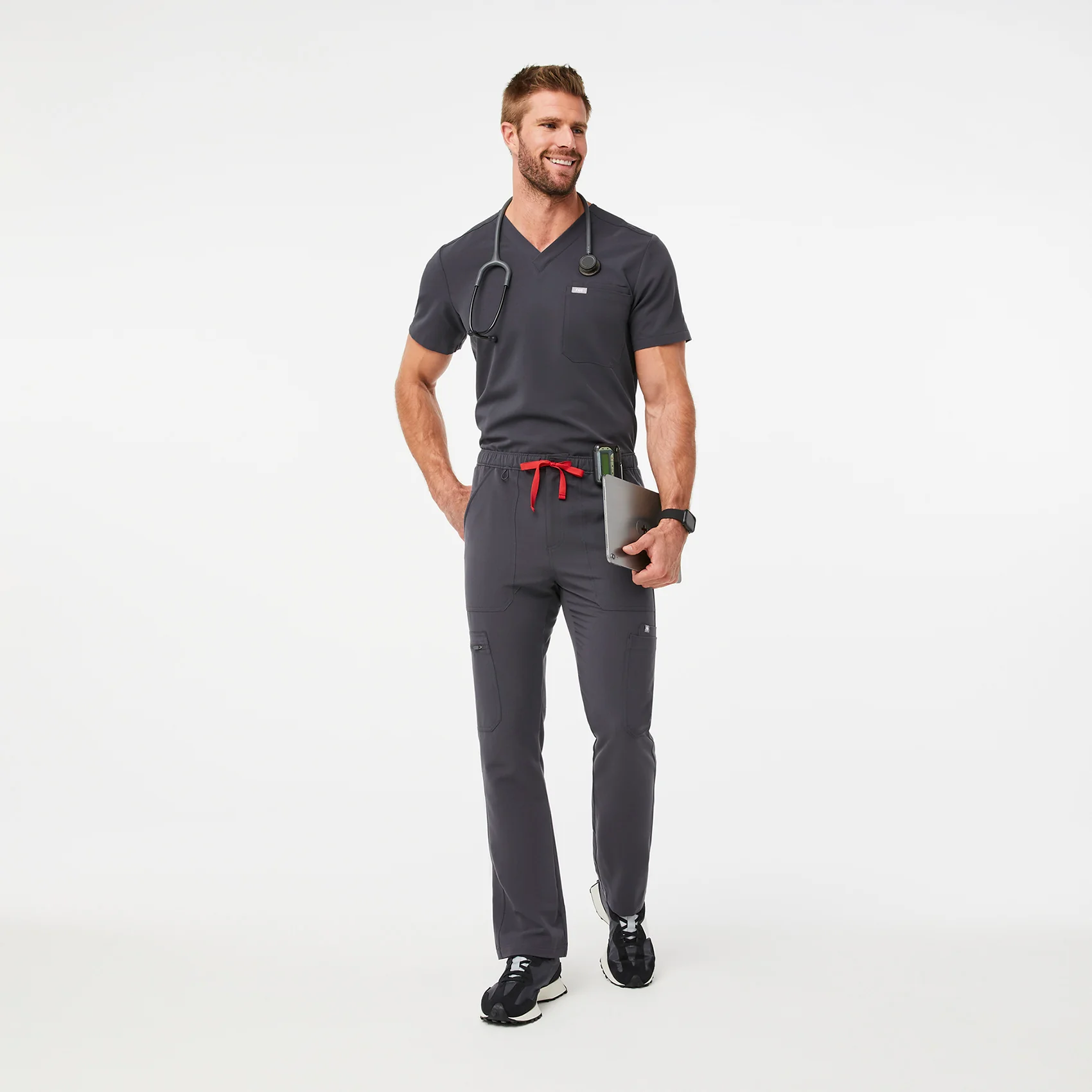 men's Charcoal Cairo™ - Short Cargo Scrub Pants (3XL - 6XL) - Image 2