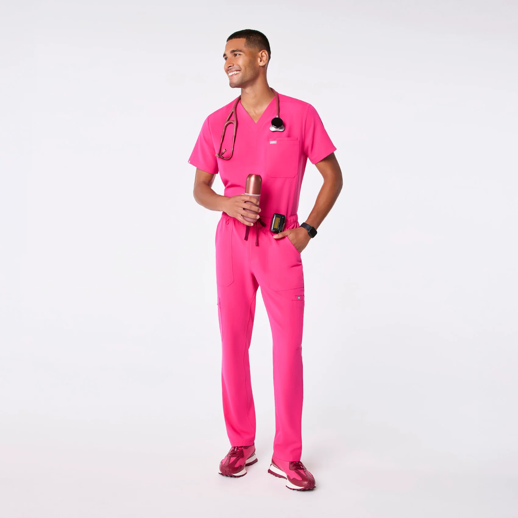 men's Shocking Pink Cairo - Cargo Scrub Pant™ - Image 2
