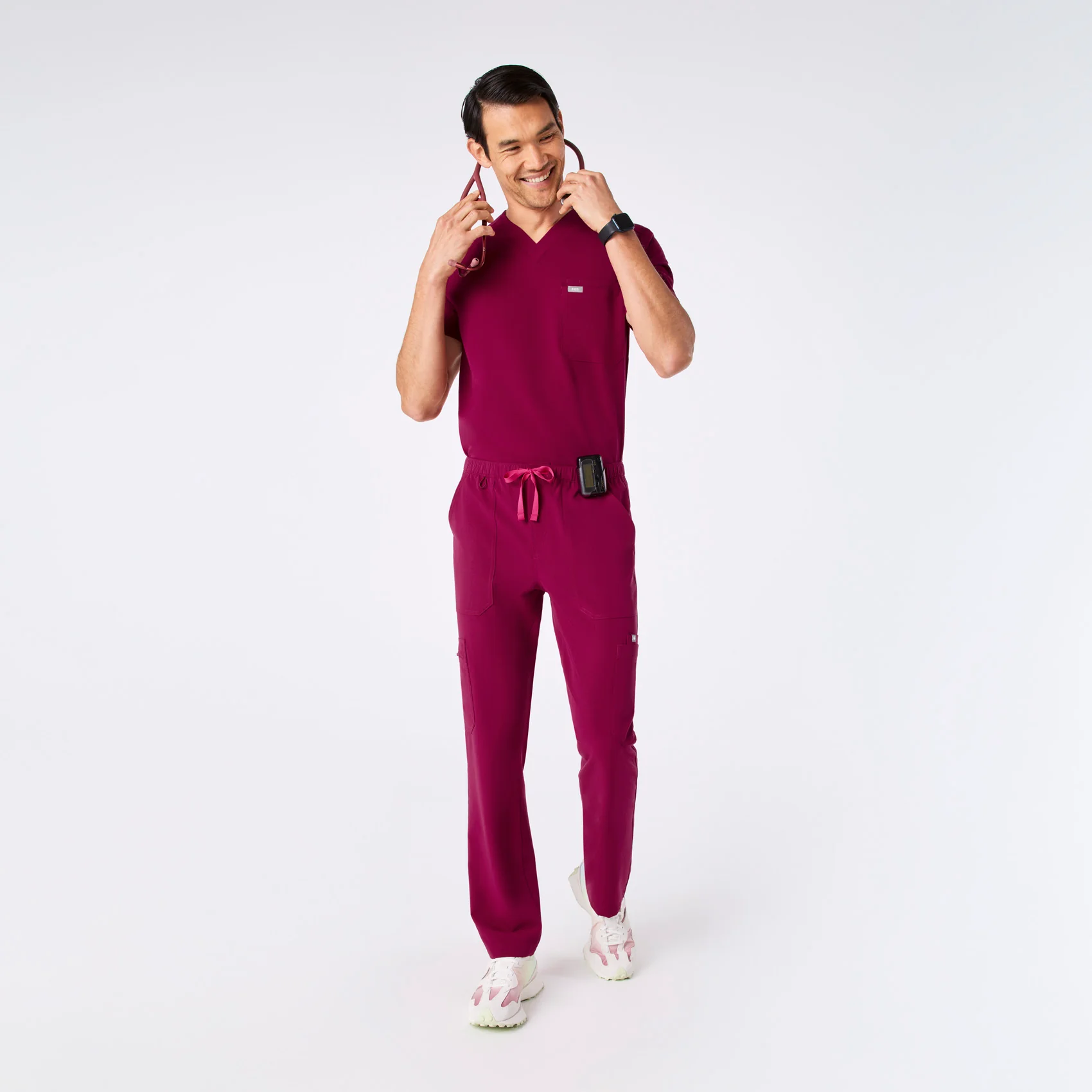 men's Dark Magenta Cairo - Tall Cargo Scrub Pant™ - Image 2