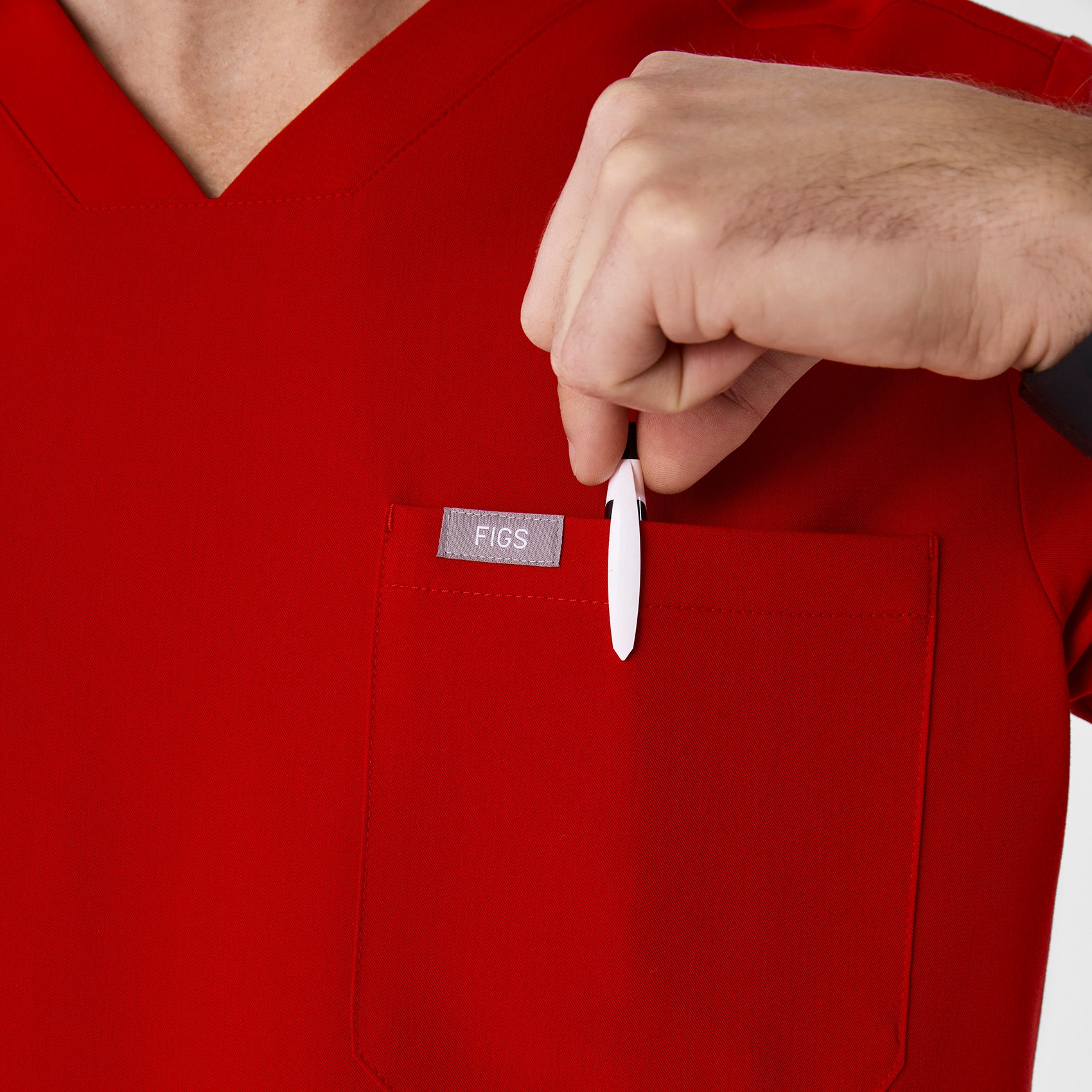 men's Winning Red Chisec - Three-Pocket Scrub Top™ - Image 6