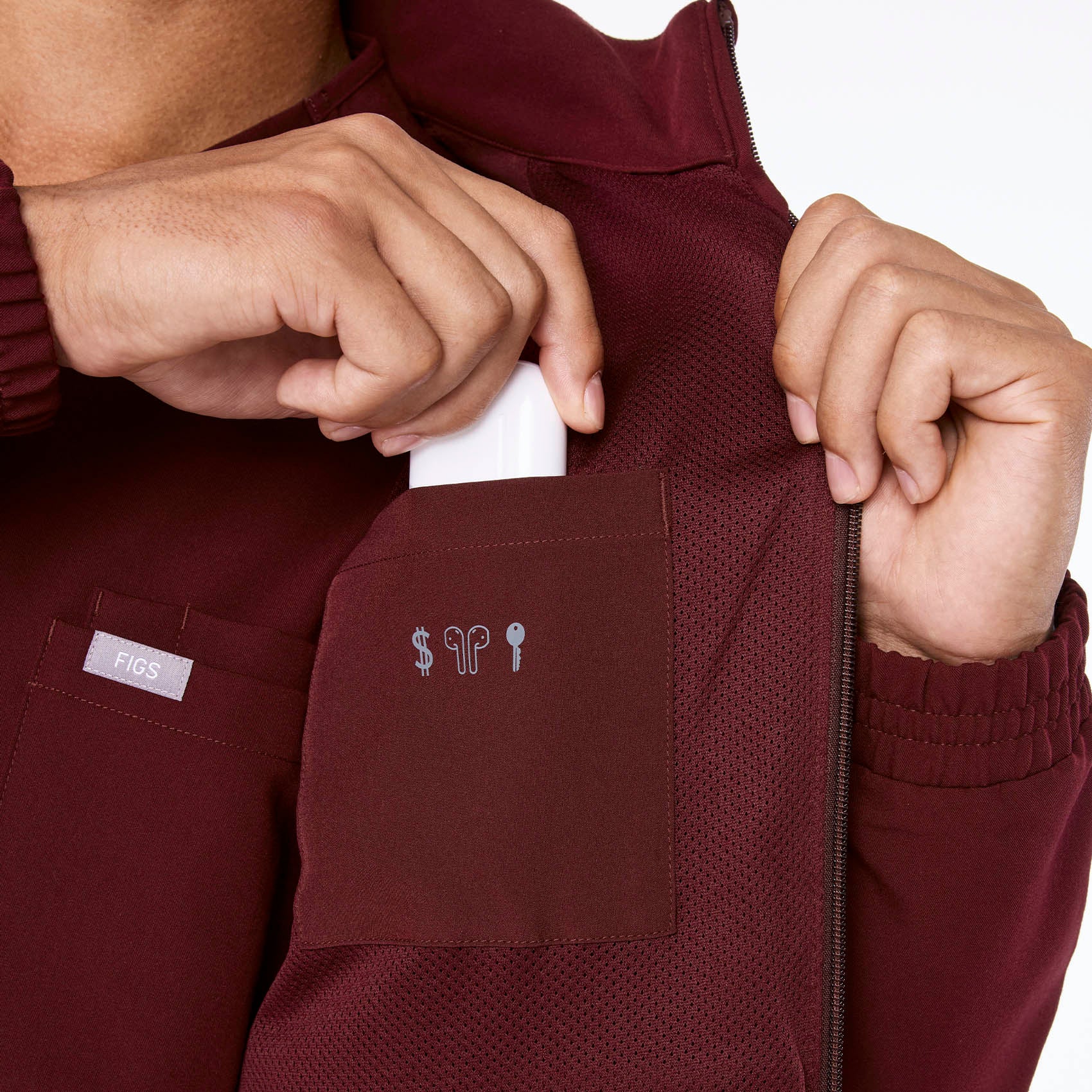 men's Burgundy Cobaki - Scrub Jacket - Image 10