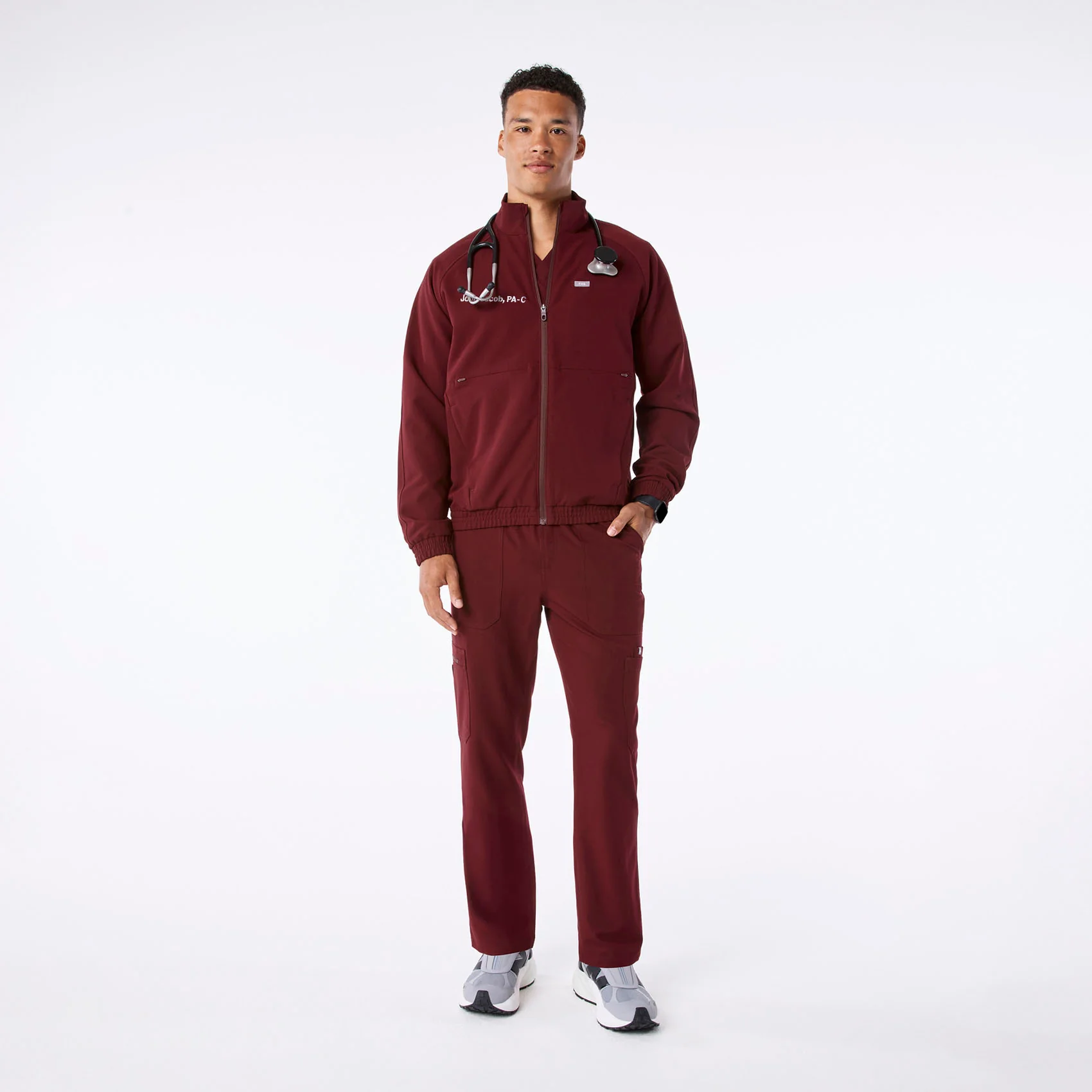 men's Burgundy Cobaki - Scrub Jacket - Image 2