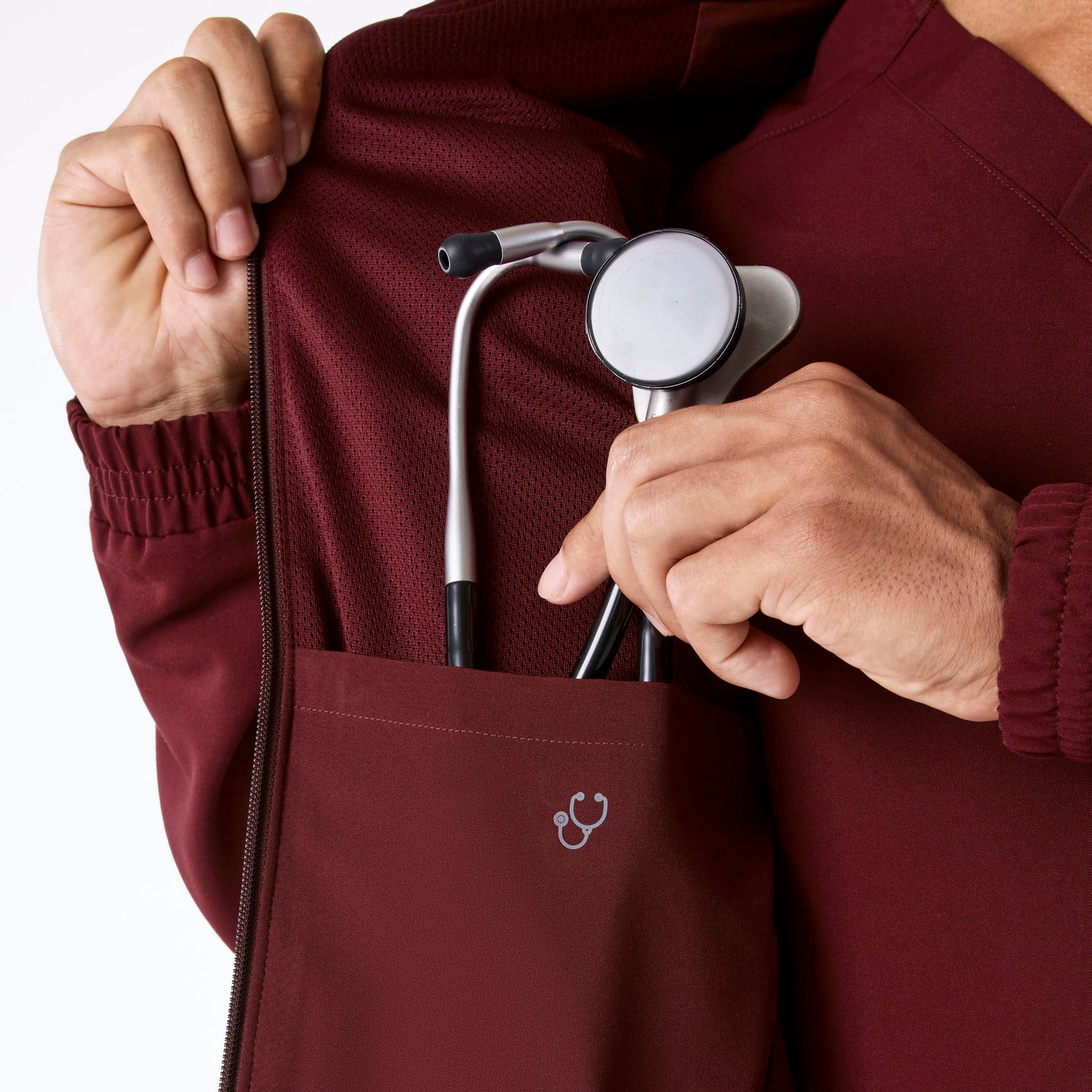 men's Burgundy Cobaki - Scrub Jacket - Image 9