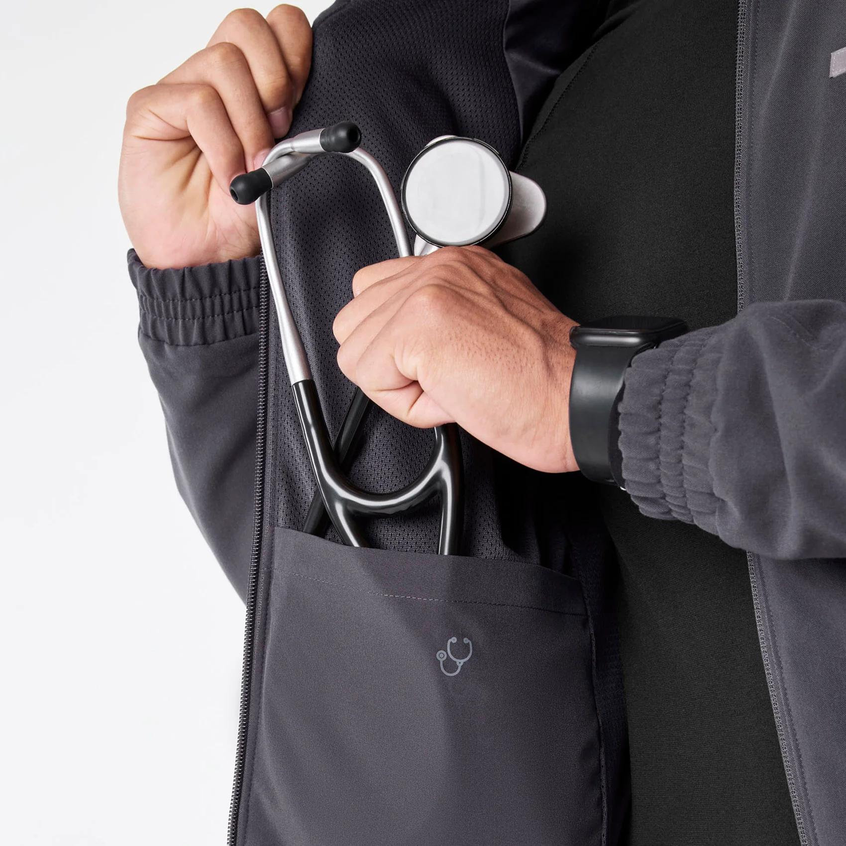 men's Charcoal Cobaki - Scrub Jacket - Image 9