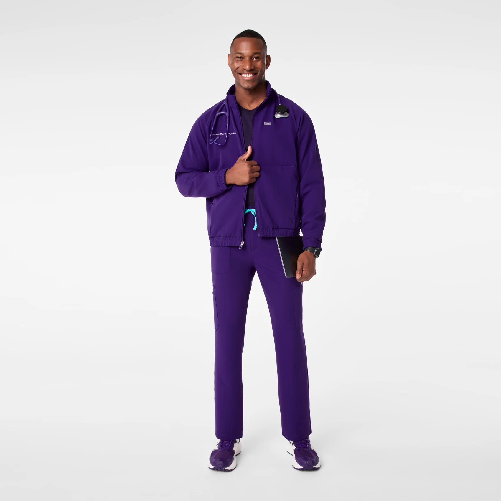 men's Purple Pulse Cobaki -  Scrub Jacket - Image 2