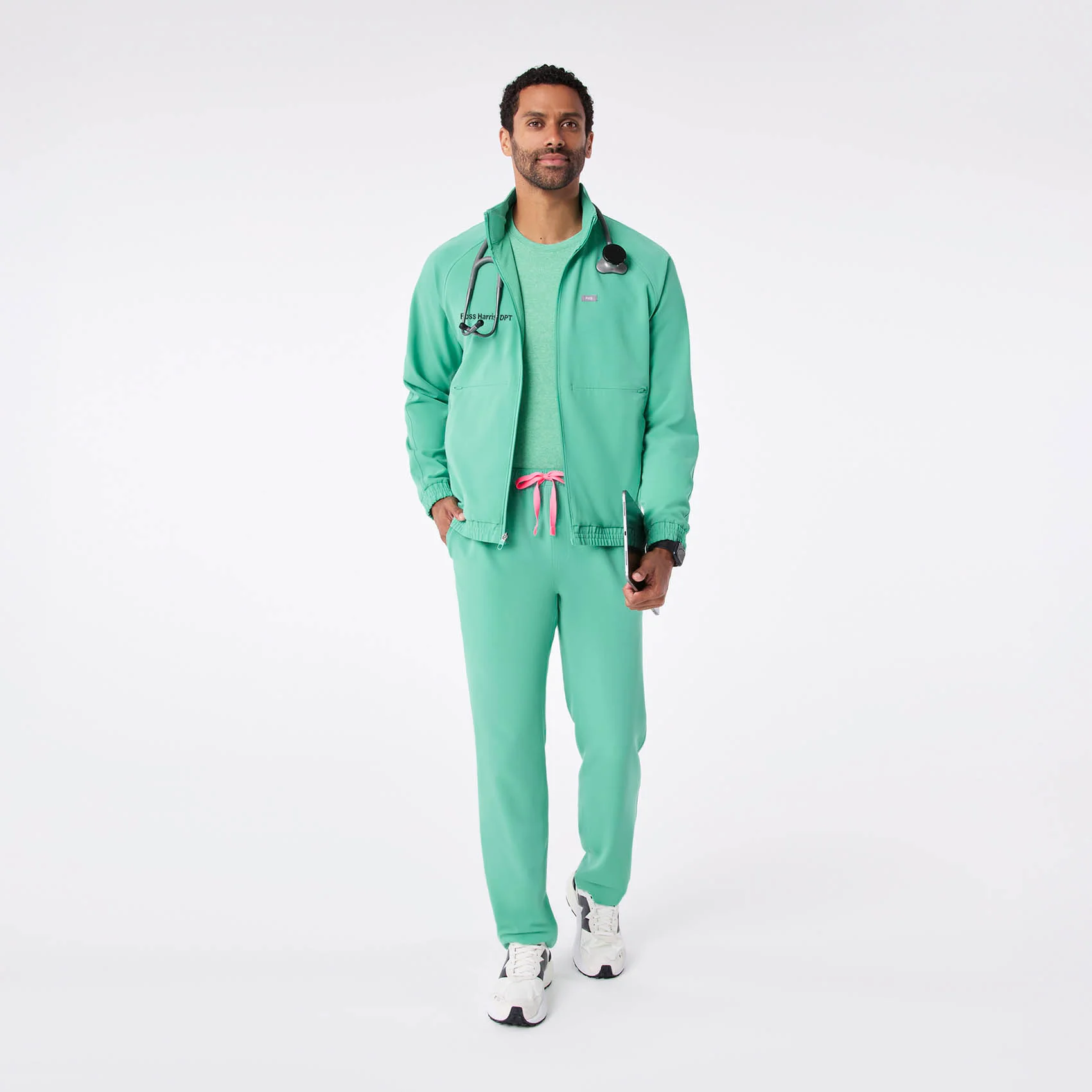 men's Surgical Green Cobaki -  Scrub Jacket - Image 2