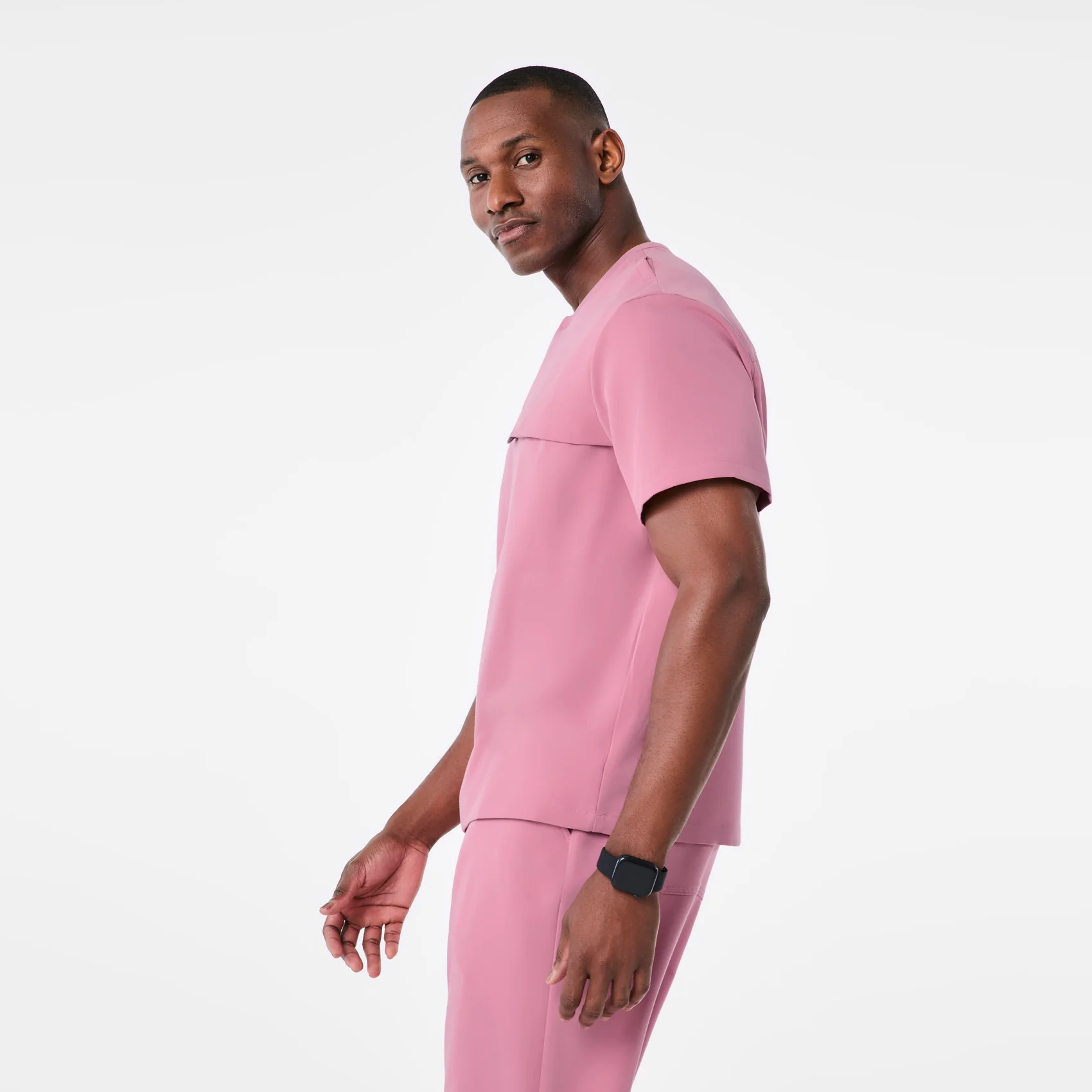 men's Chalk Pink Corfield - Henley Scrub Top - Image 3