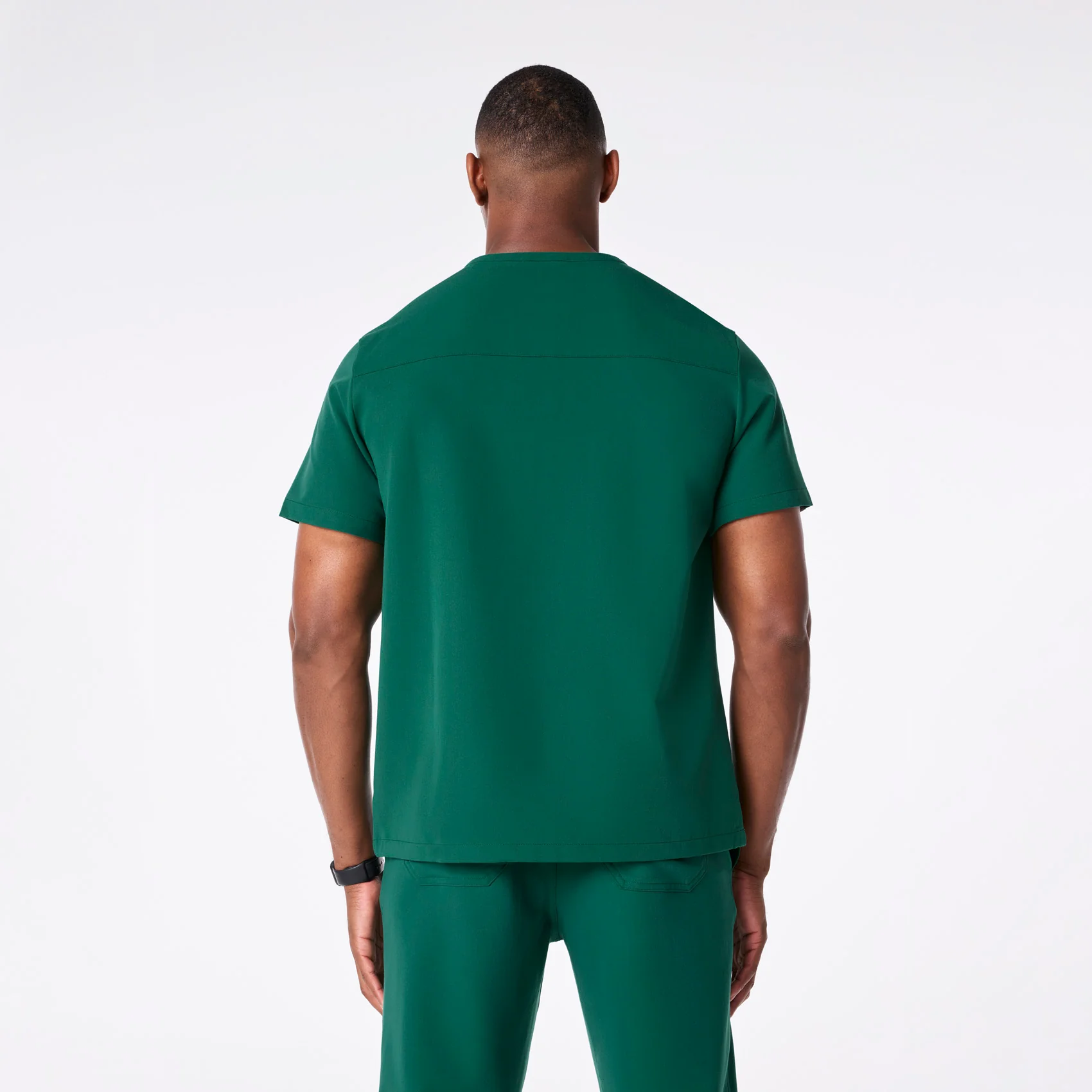 men's Hunter Green Corfield - Henley Scrub Top - Image 4