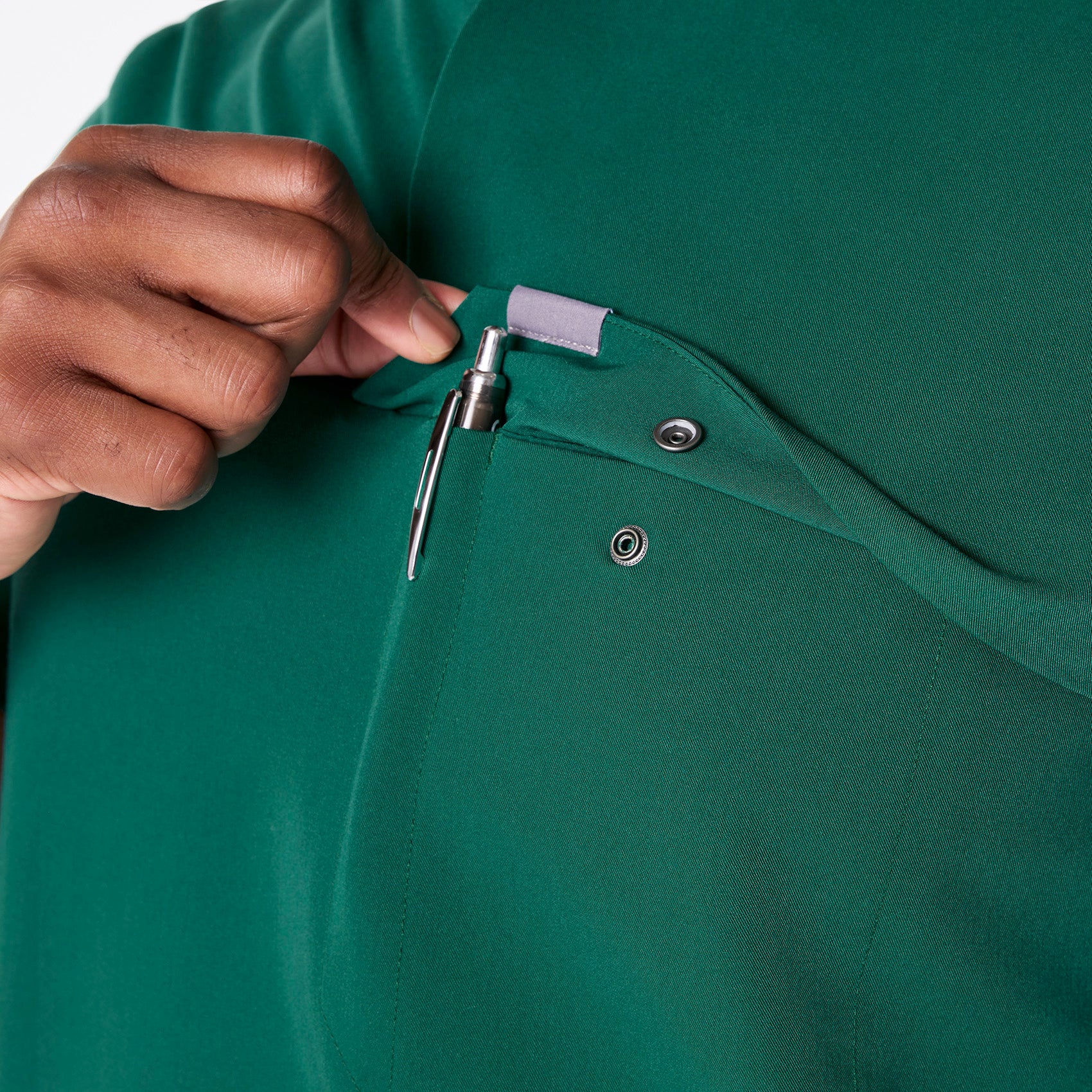 men's Hunter Green Corfield - Henley Scrub Top - Image 6