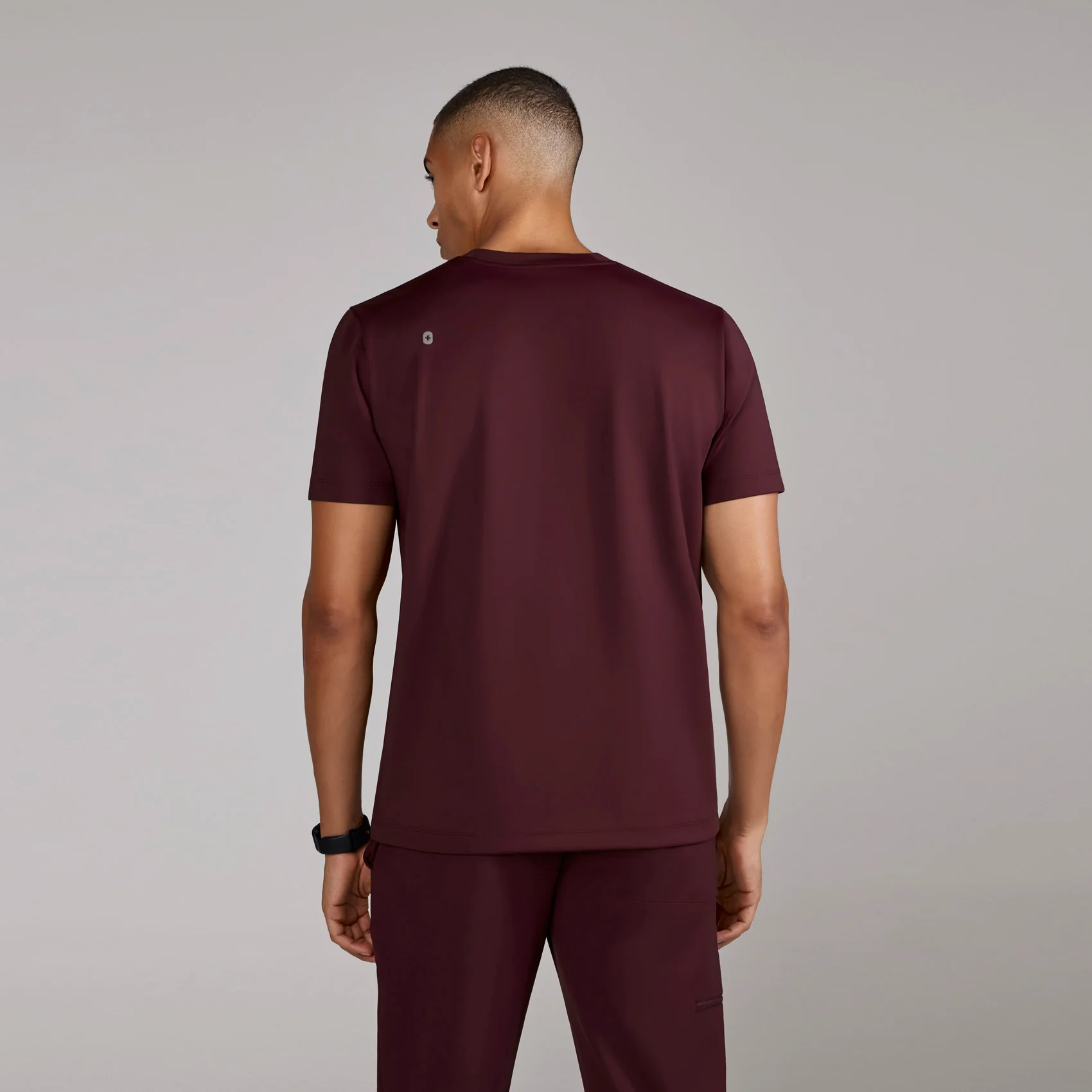 men's Burgundy Darien FORMx - Crewneck Scrub Top - Image 4