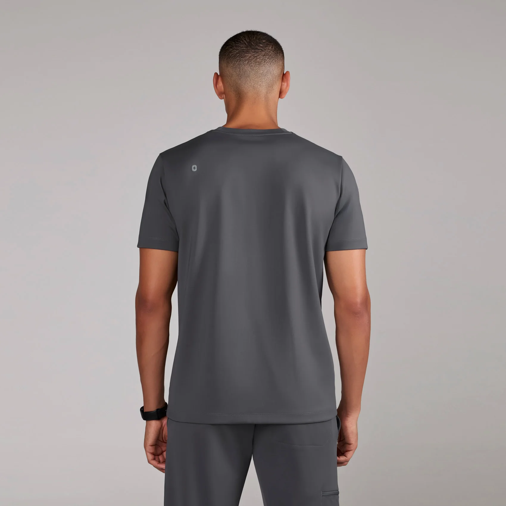 men's Charcoal Darien FORMx - Crewneck Scrub Top - Image 4