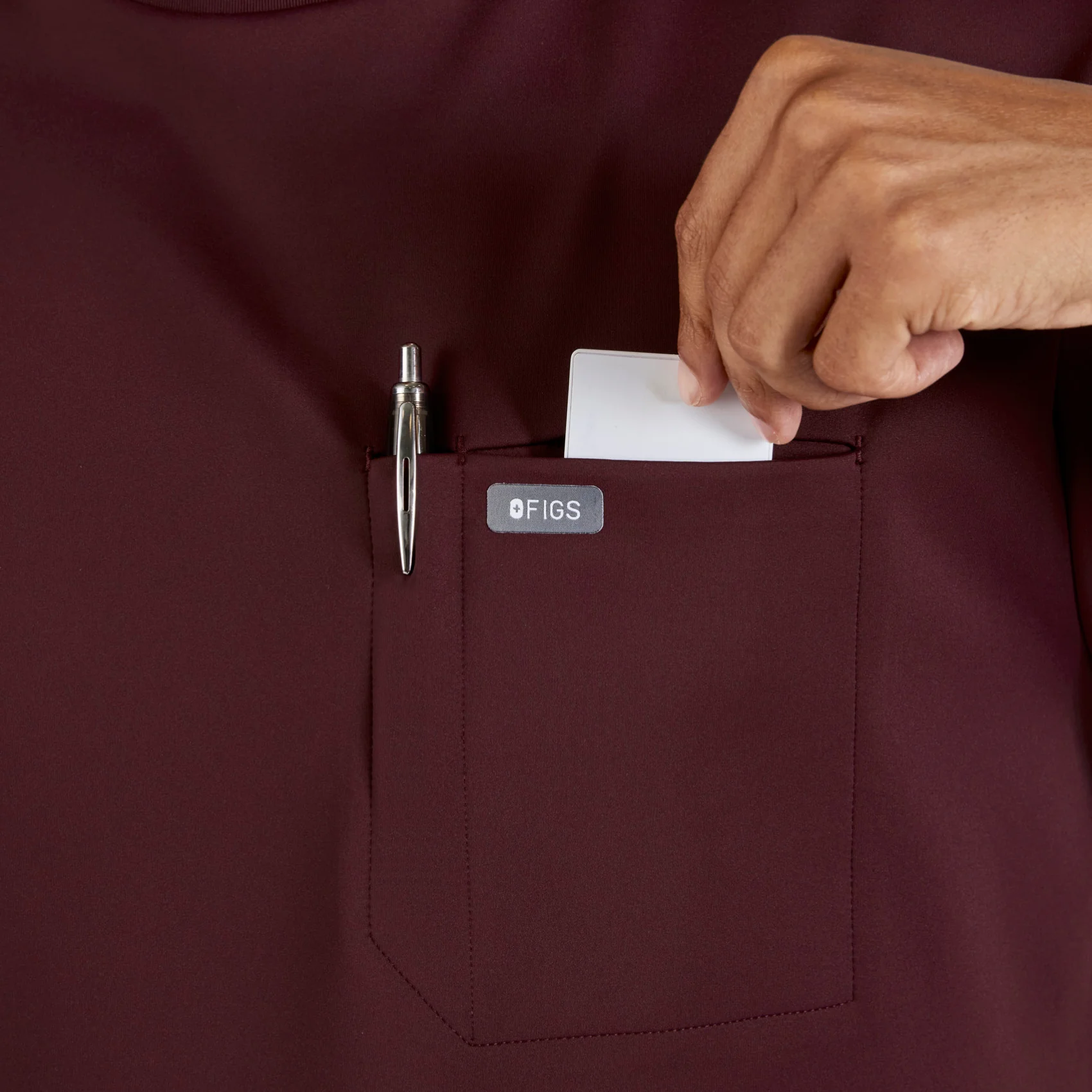 men's Dawson Burgundy FORMx Relaxed Mock Neck - Scrub Top™ - Image 7