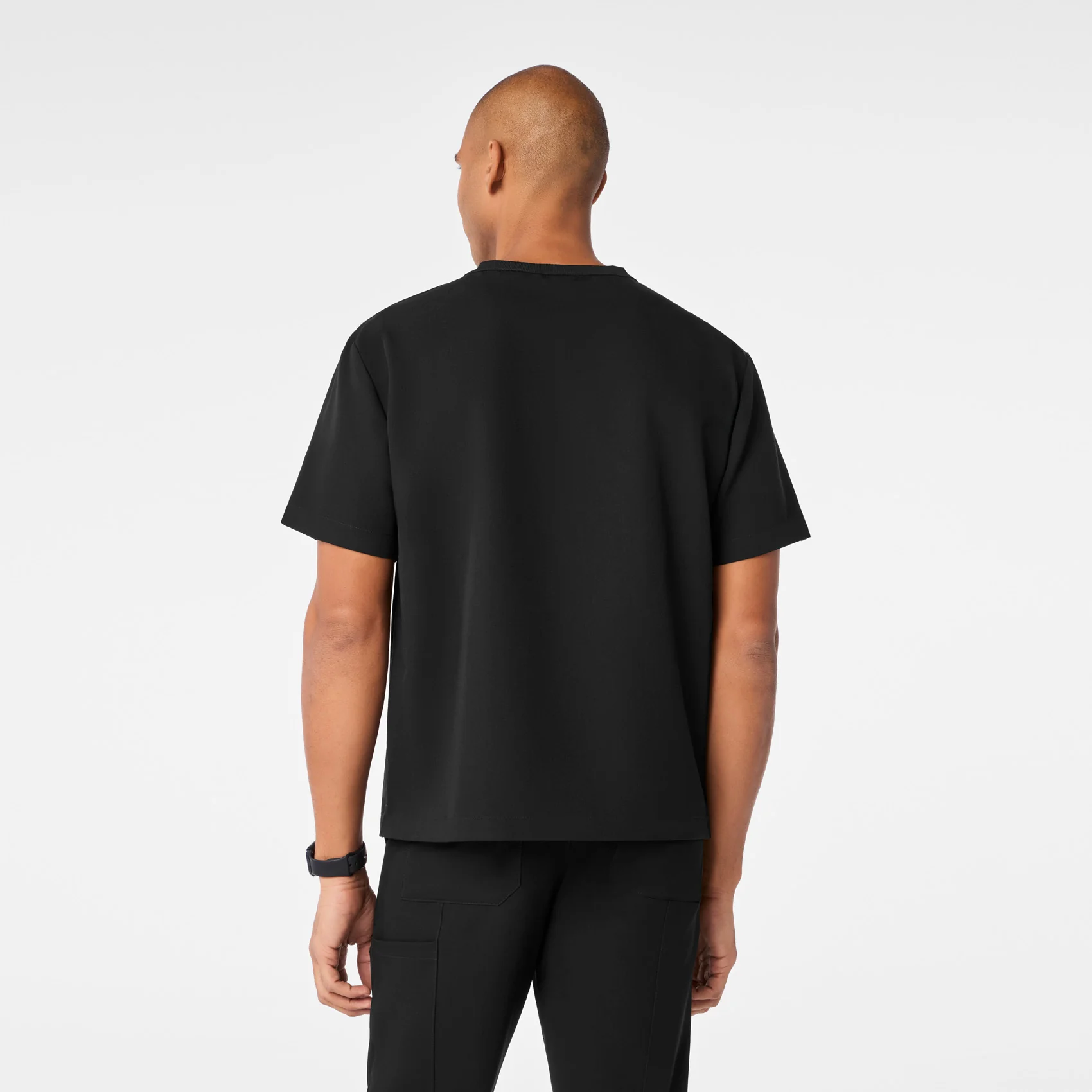 men's Black Easton Relaxed - Crewneck Scrub Top - Image 4