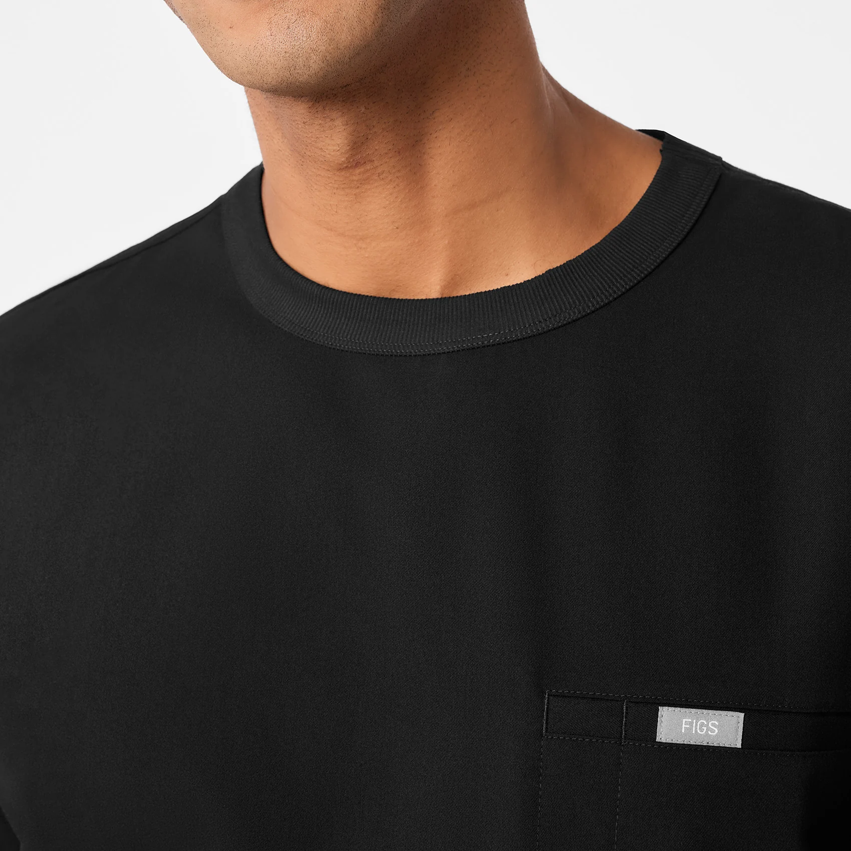 men's Black Easton Relaxed - Crewneck Scrub Top - Image 5