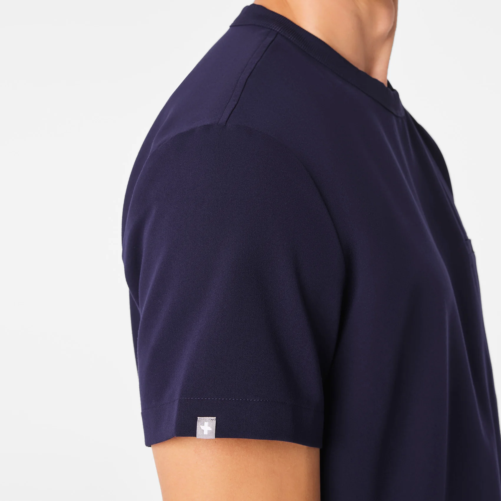 men's Navy Easton Relaxed - Crewneck Scrub Top - Image 6