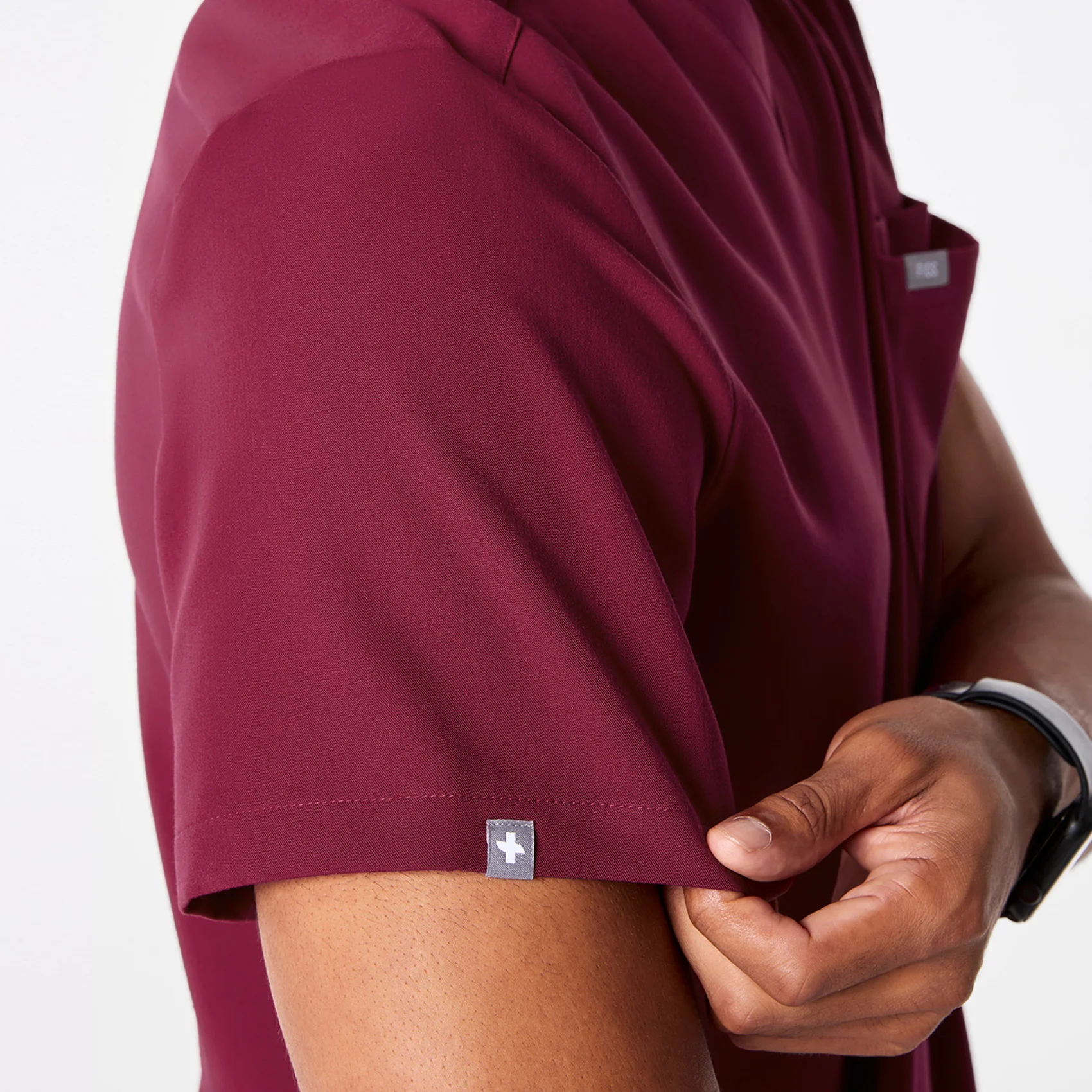 men's Deep Cranberry Leon - Three-Pocket Scrub Top™ - Image 7