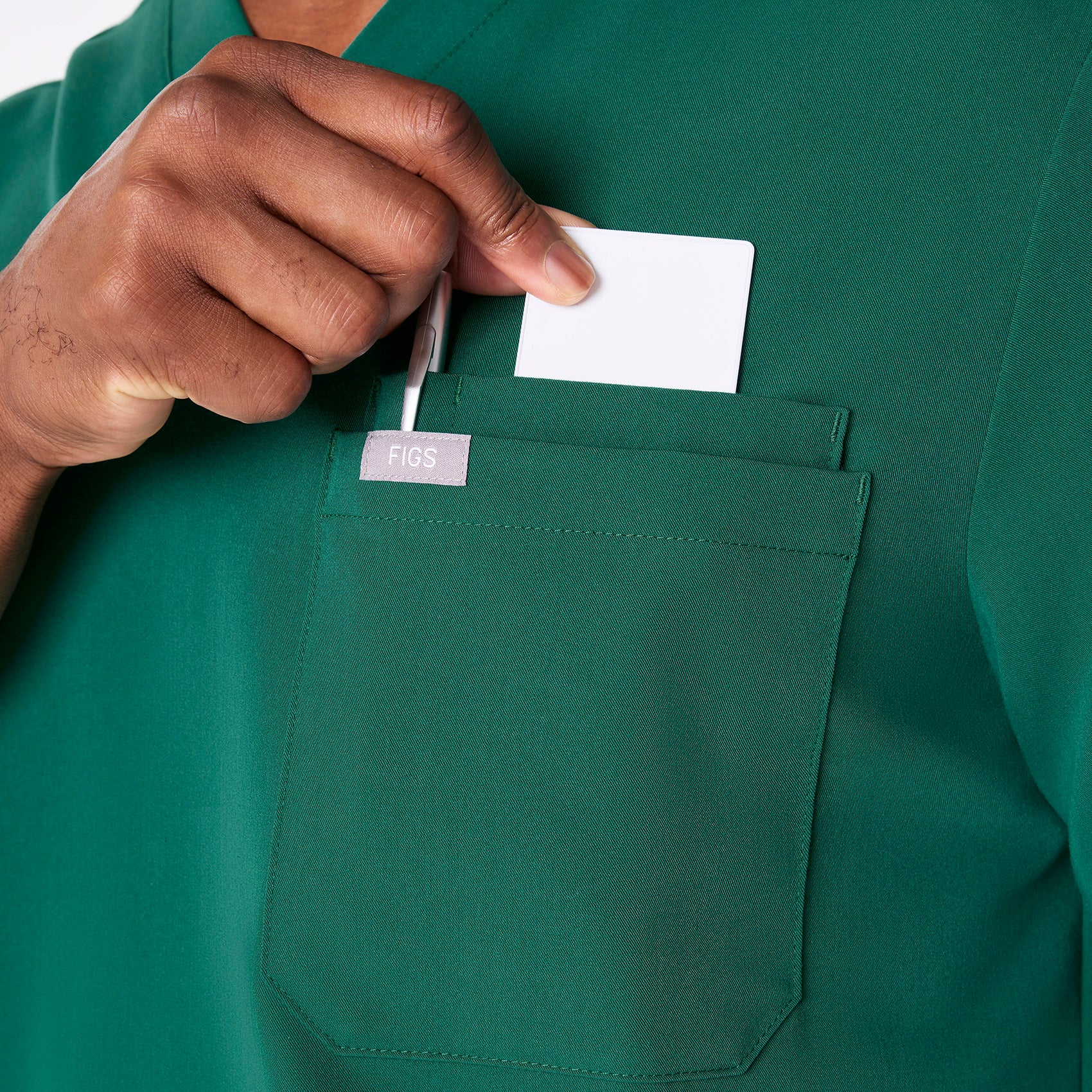 men's Hunter Green Leon - Three-Pocket Scrub Top™ - Image 6