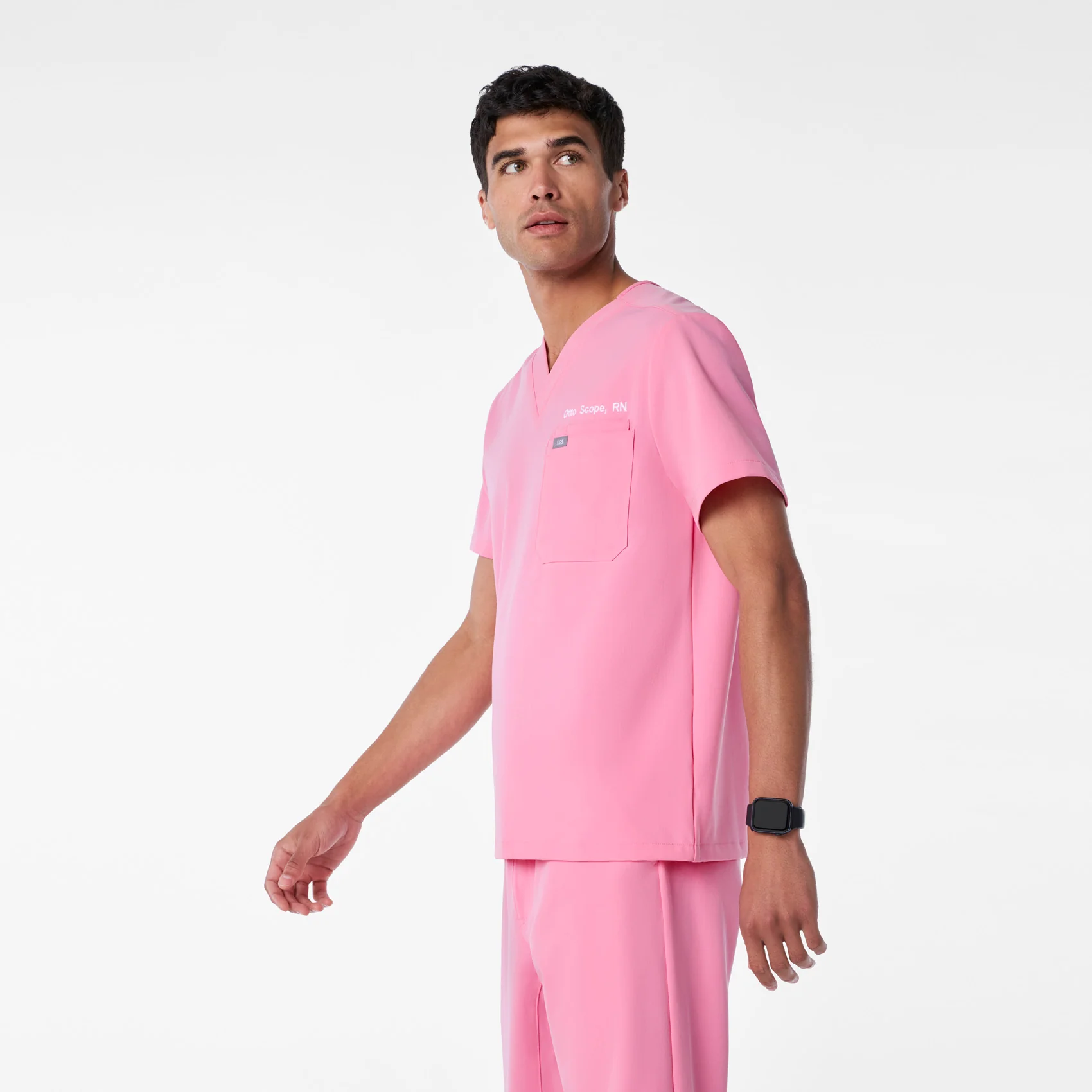 men's Sunrise Pink Leon - Three-Pocket Scrub Top™ - Image 3