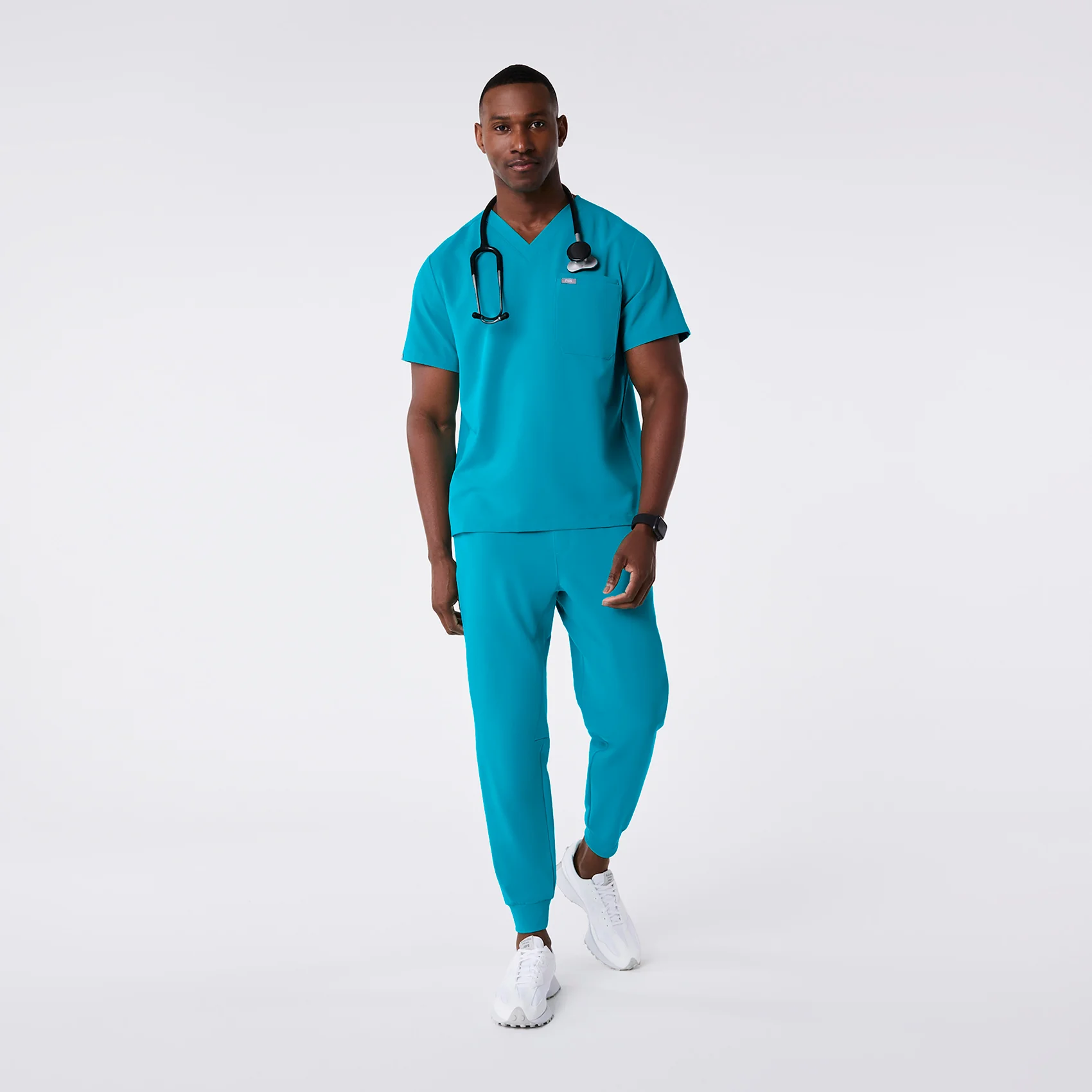 men's Teal Leon - Three-Pocket Scrub Top™ - Image 2