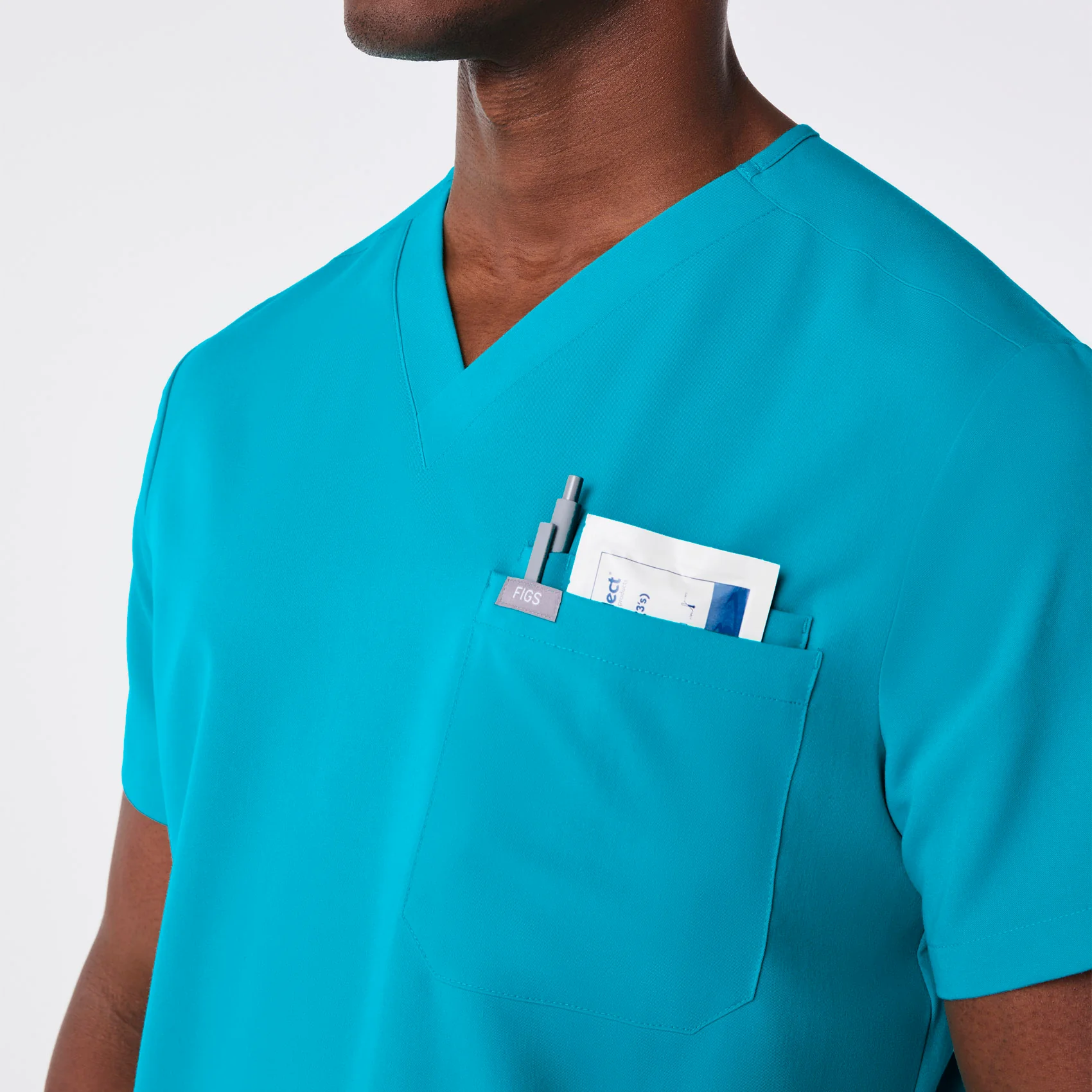 men's Teal Leon - Three-Pocket Scrub Top™ - Image 5