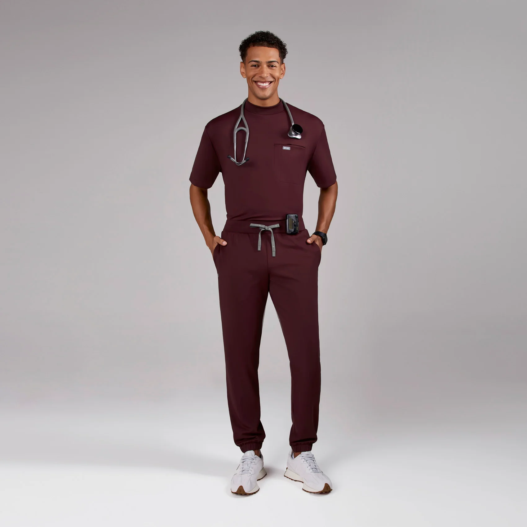 men's Burgundy Forster FORMx Jogger - Short Scrub Pant™ - Image 2