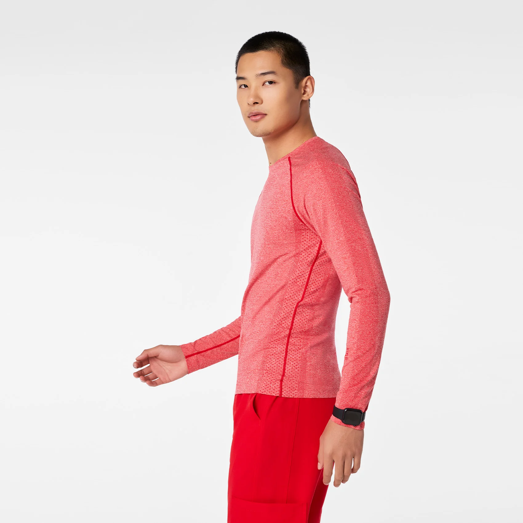 men's Lunar New Year Pop Red Makato Seamless - Longsleeve Underscrub - Image 3