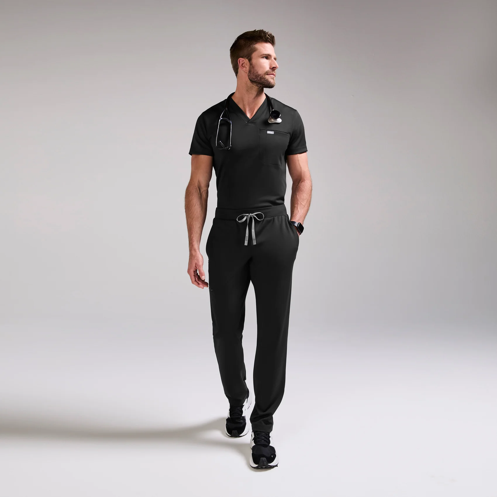 men's Black Logan FORMx Slim V-Neck - Scrub Top™ - Image 2