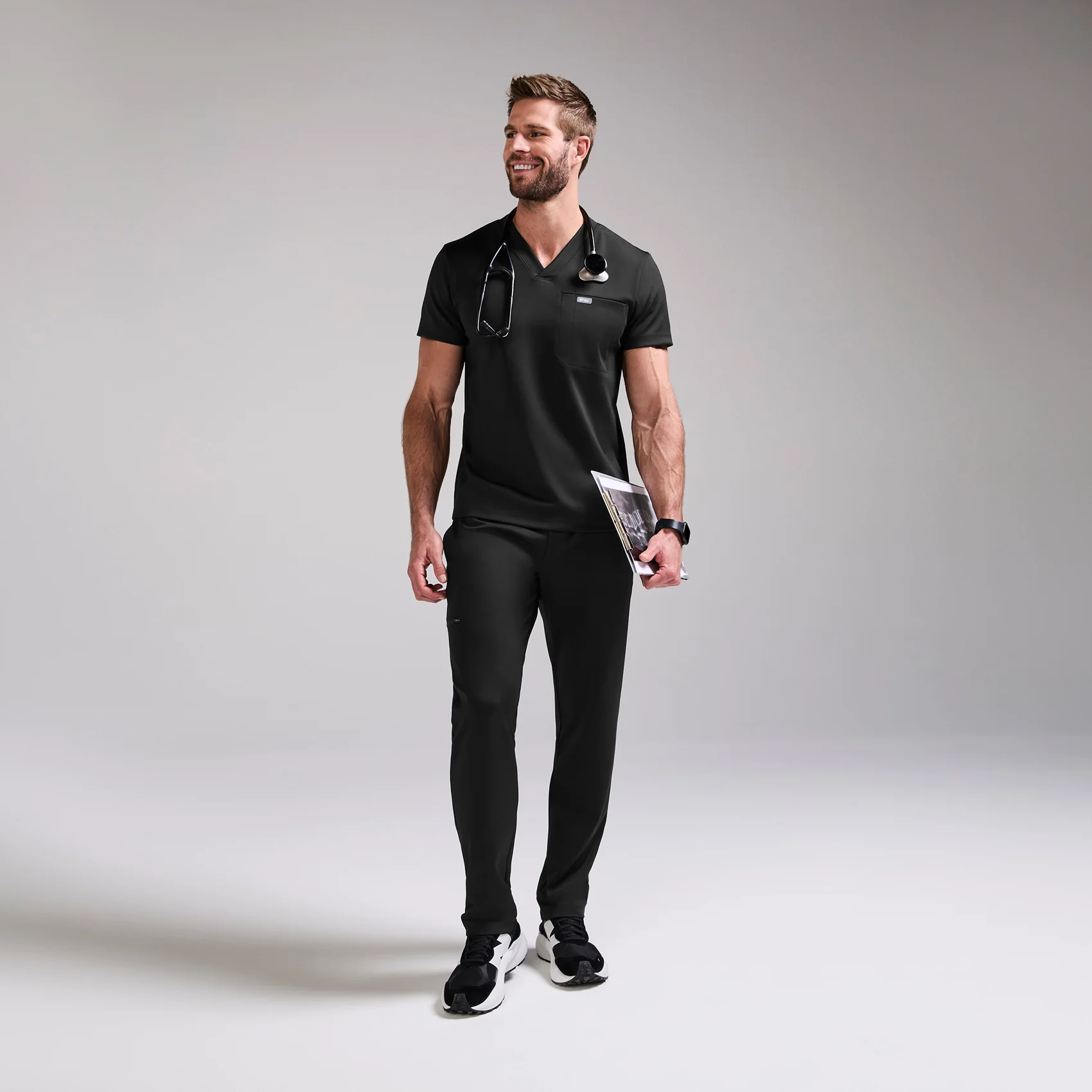 men's Black Logan FORMx Slim V-Neck - Scrub Top™ - Image 5