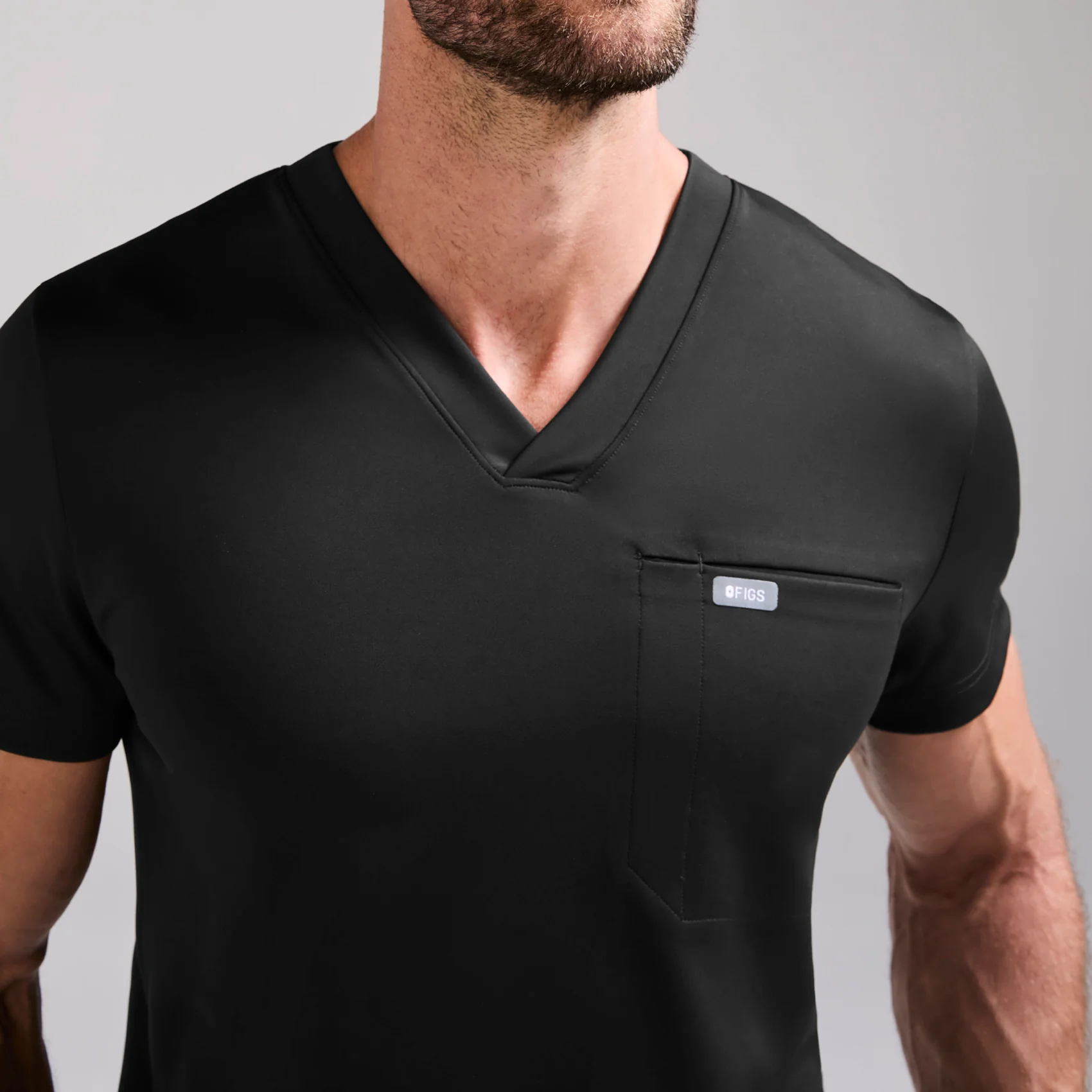 men's Black Logan FORMx Slim V-Neck - Scrub Top™ - Image 7