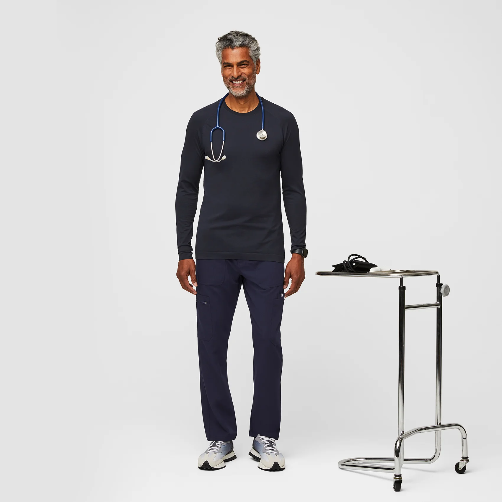 men's Navy Makato Seamless - Longsleeve Underscrub - Image 2