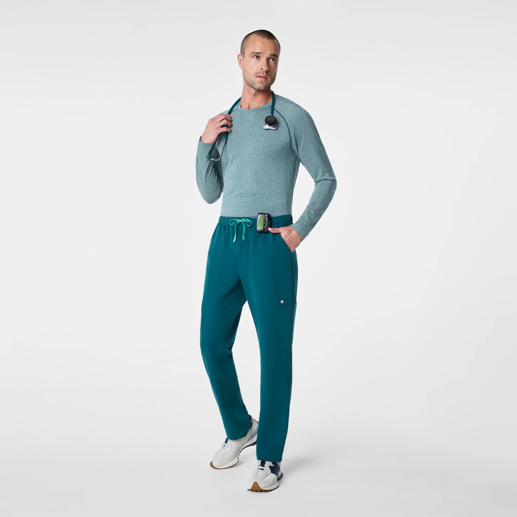 men's Caribbean Blue Makato Seamless - Longsleeve Underscrub - Image 2