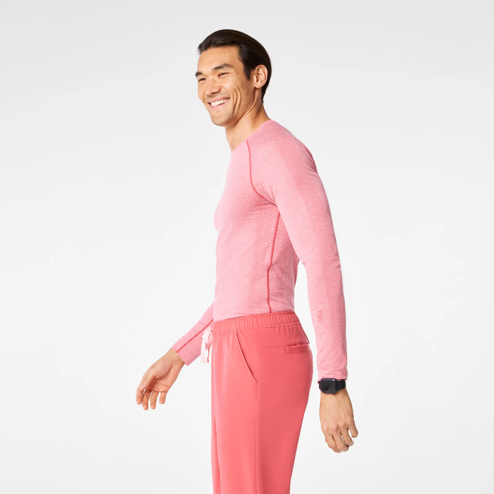men's Pulmonary Pink Makato Seamless - Longsleeve Underscrub - Image 3