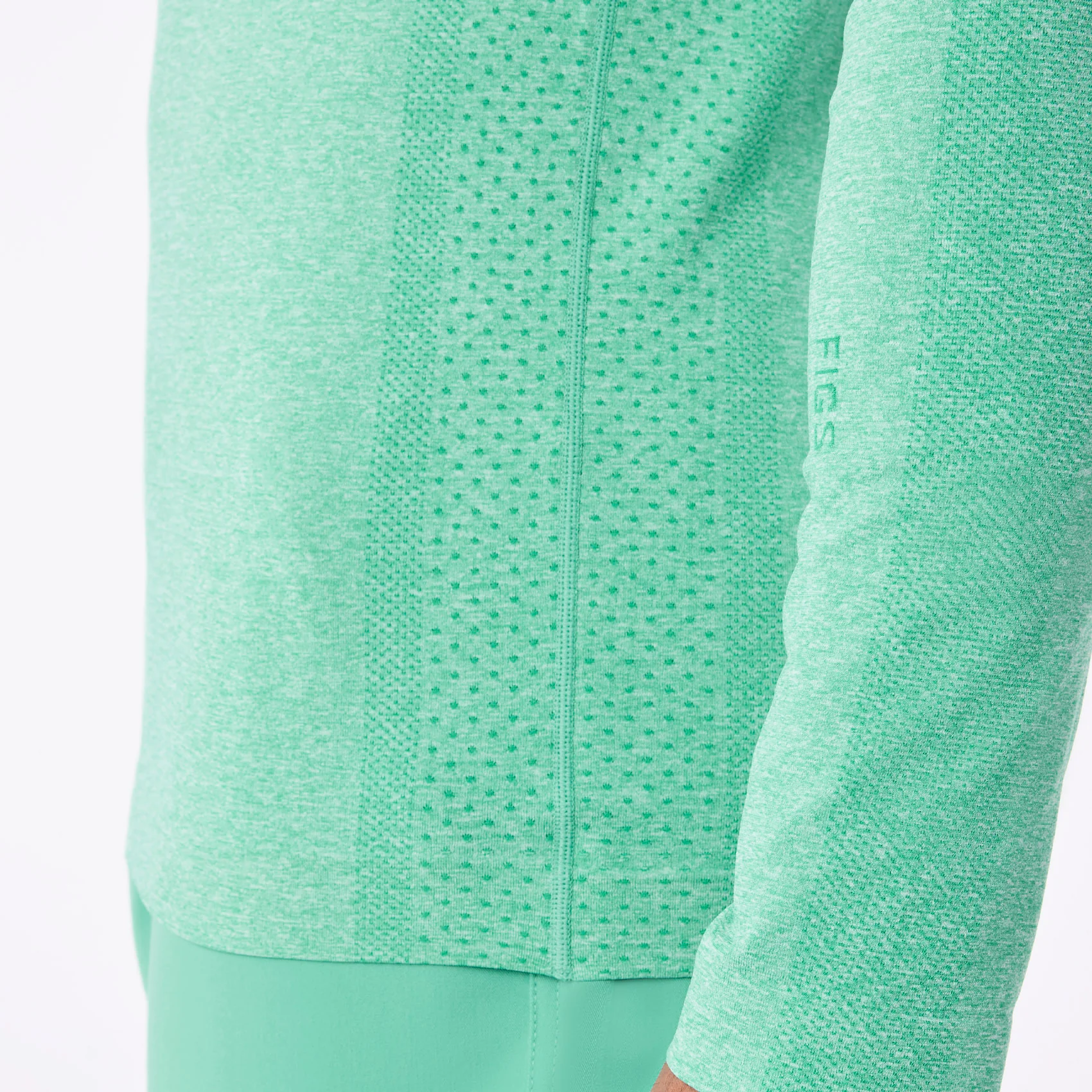 men's Surgical Green Makato Seamless - Longsleeve Underscrub - Image 6