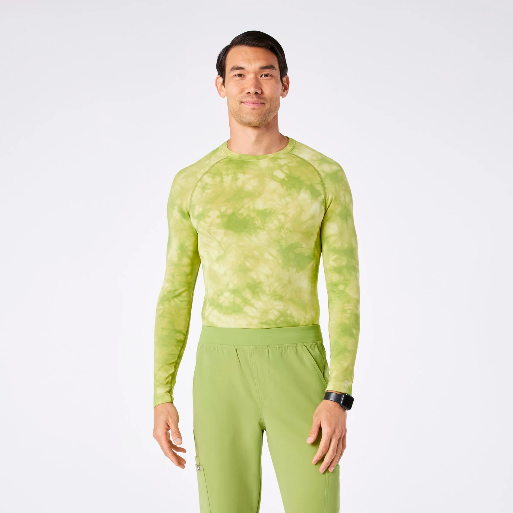 men's Tie Dye Matcha Makato Seamless - Longsleeve Underscrub