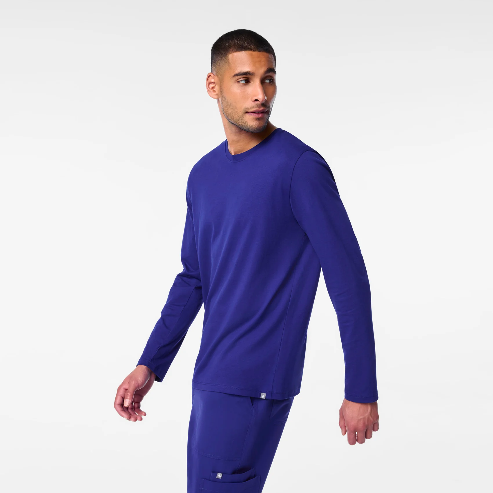Men's Deep Royal Blue Supersoft - Longsleeve Underscrub - Image 3