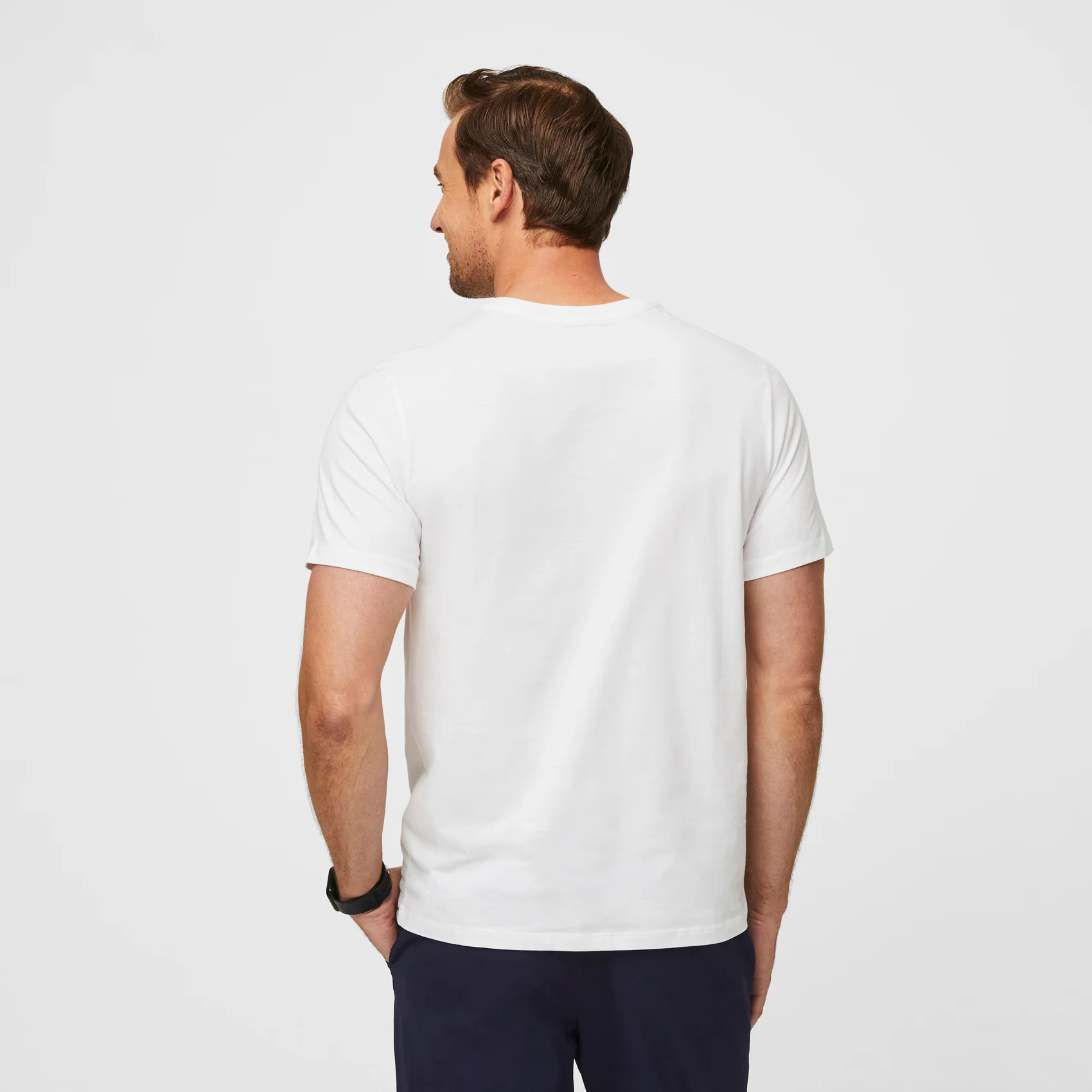 men's White Nursing Student Supersoft - Shortsleeve Underscrub - Image 2