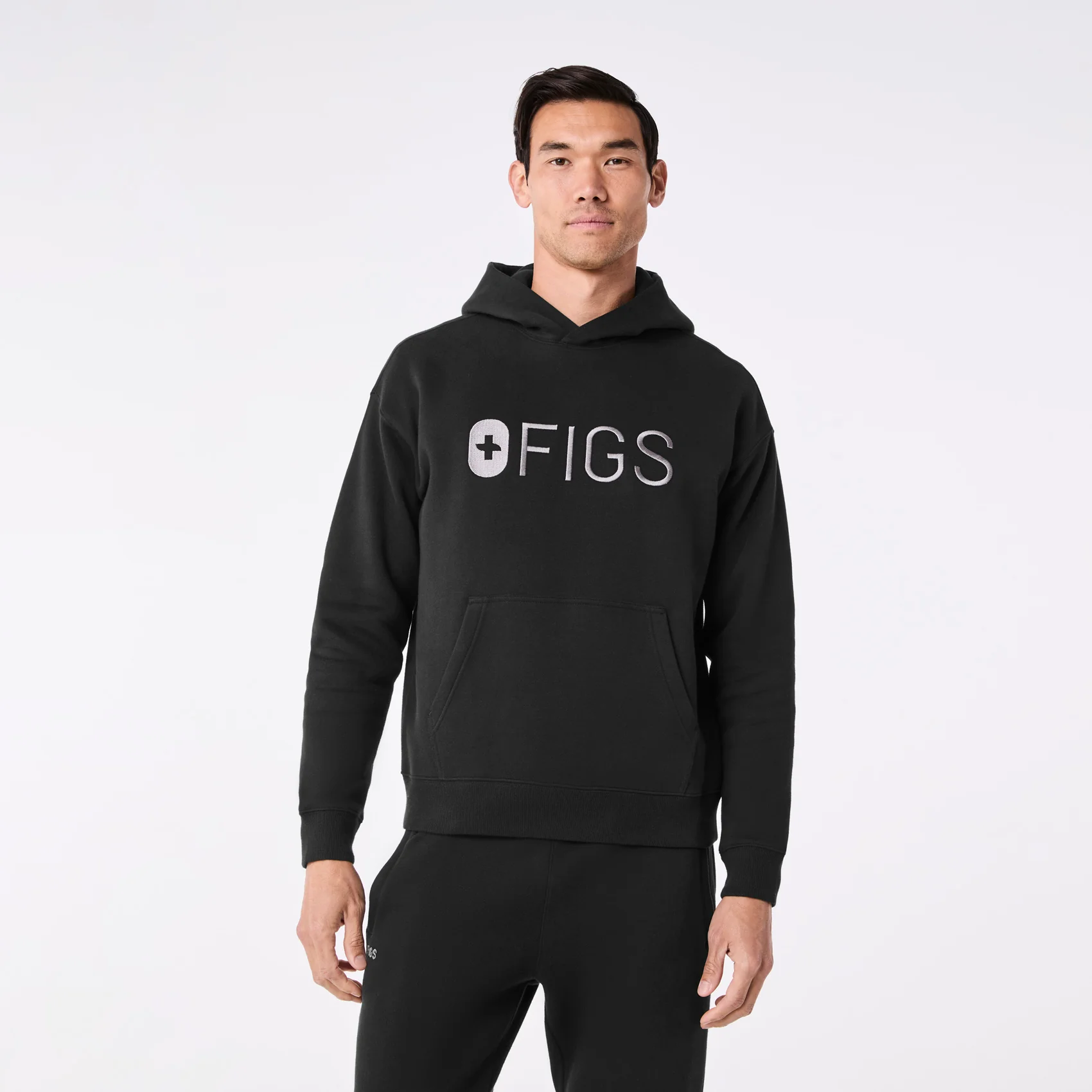 men's Black Off-Shift Figs Logo Hoodie Sweatshirt™