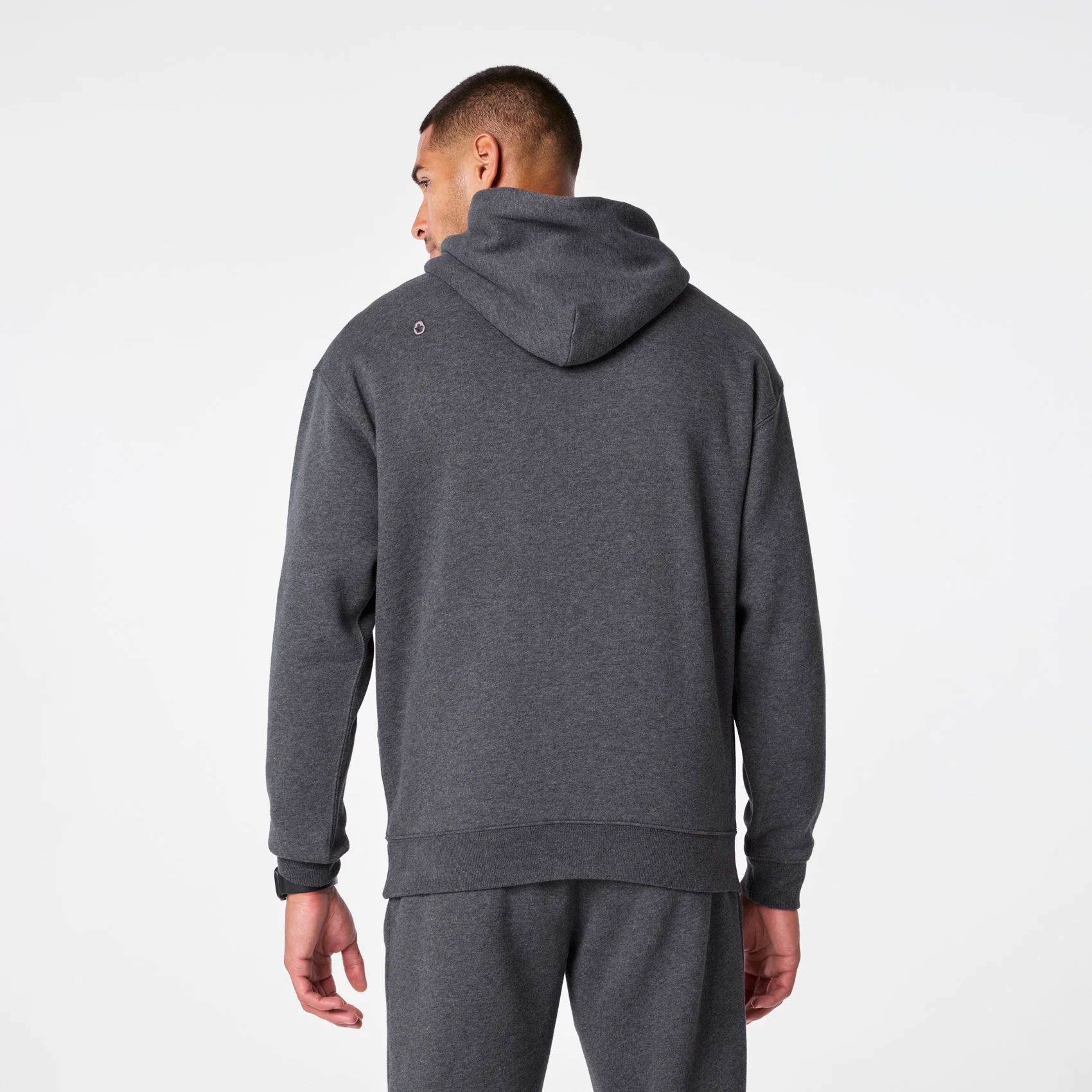 men's Charcoal Heather Grey Off-Shift - Hoodie Sweatshirt™ - Image 4
