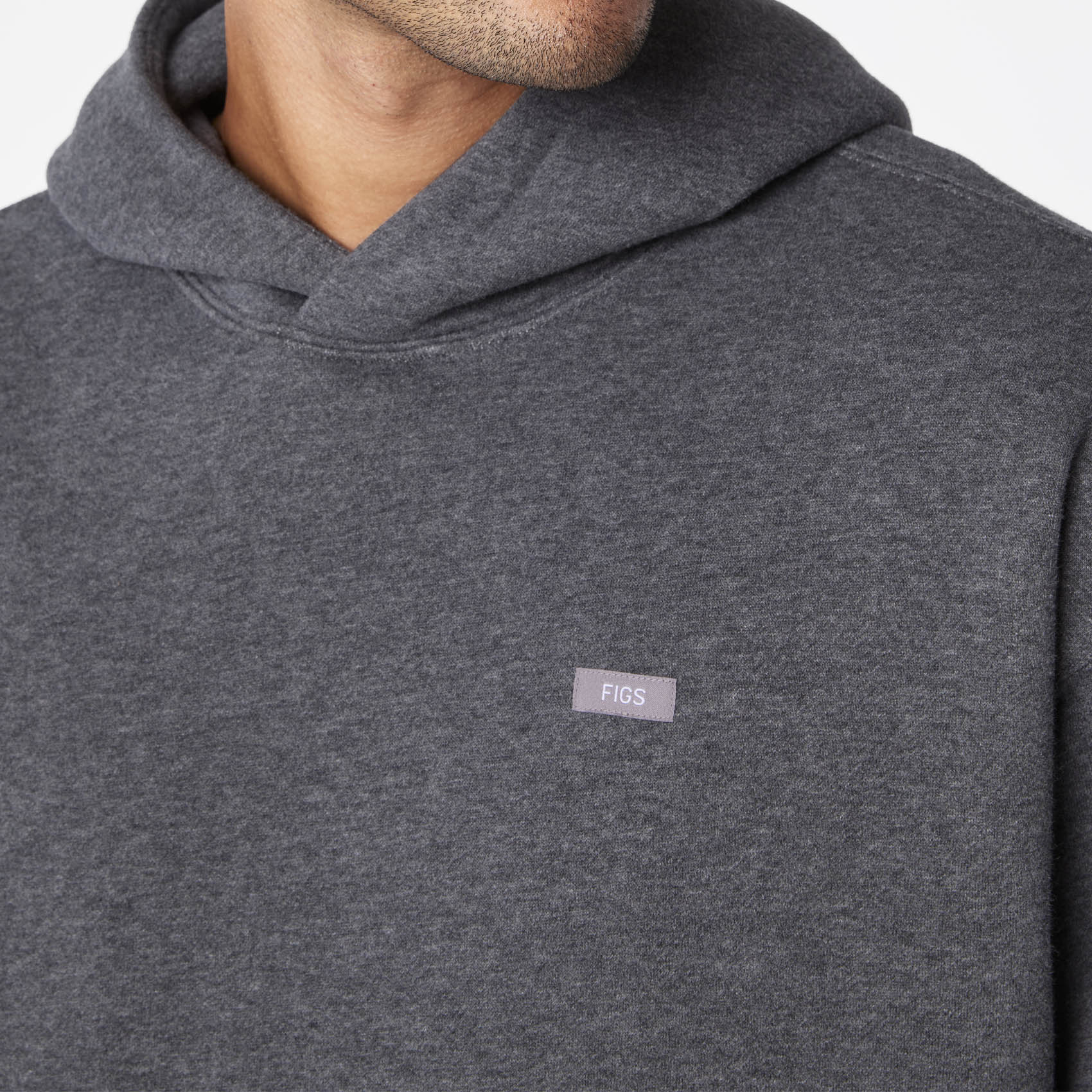men's Charcoal Heather Grey Off-Shift - Hoodie Sweatshirt™ - Image 7