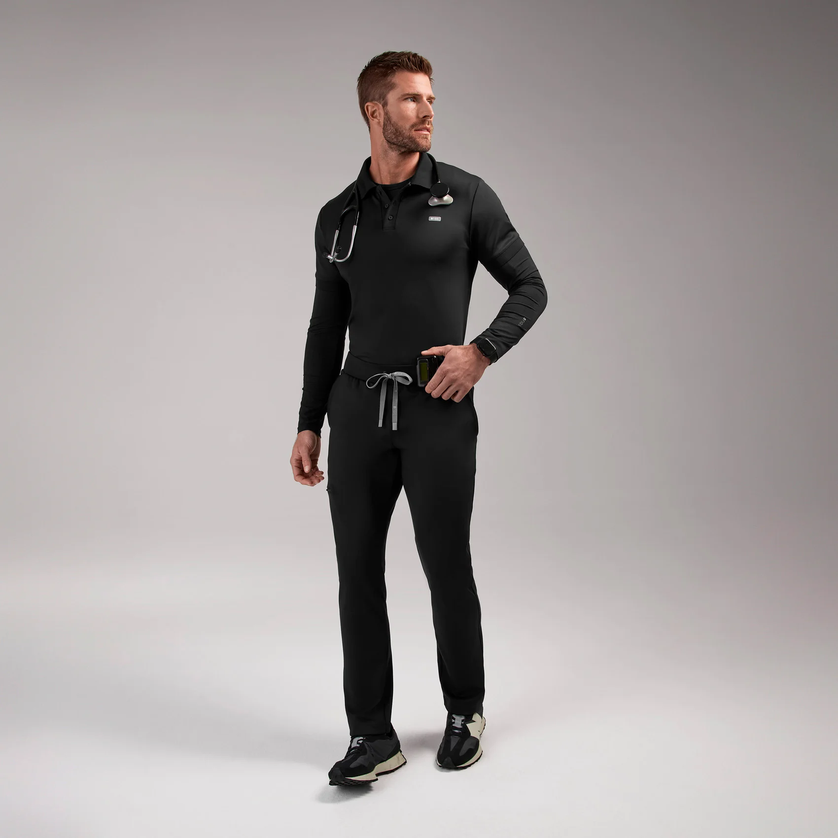 men's Black Pierre FORMx Slim Tapered - Short Scrub Pant™ - Image 2