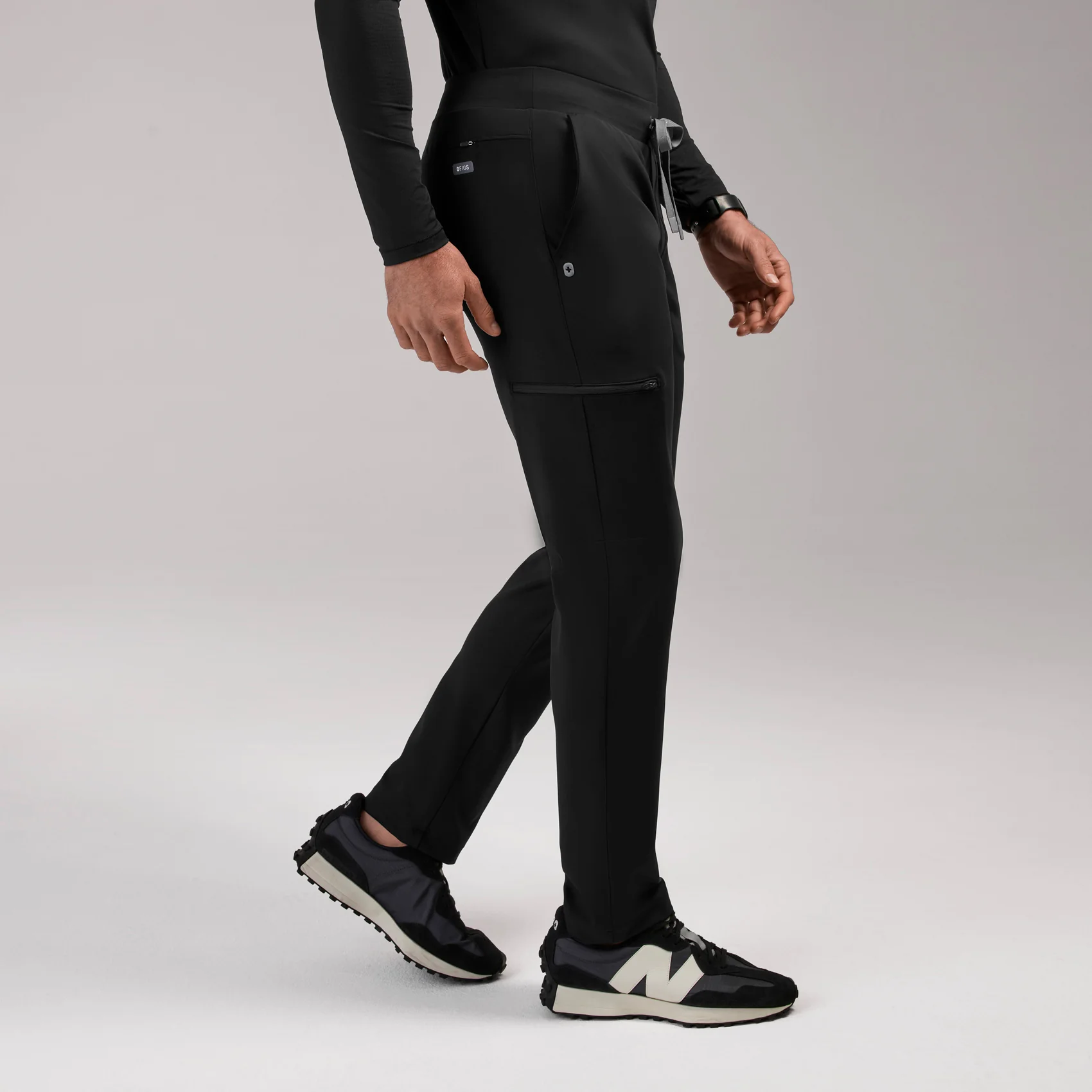 men's Black Pierre FORMx Slim Tapered - Short Scrub Pant™ - Image 3