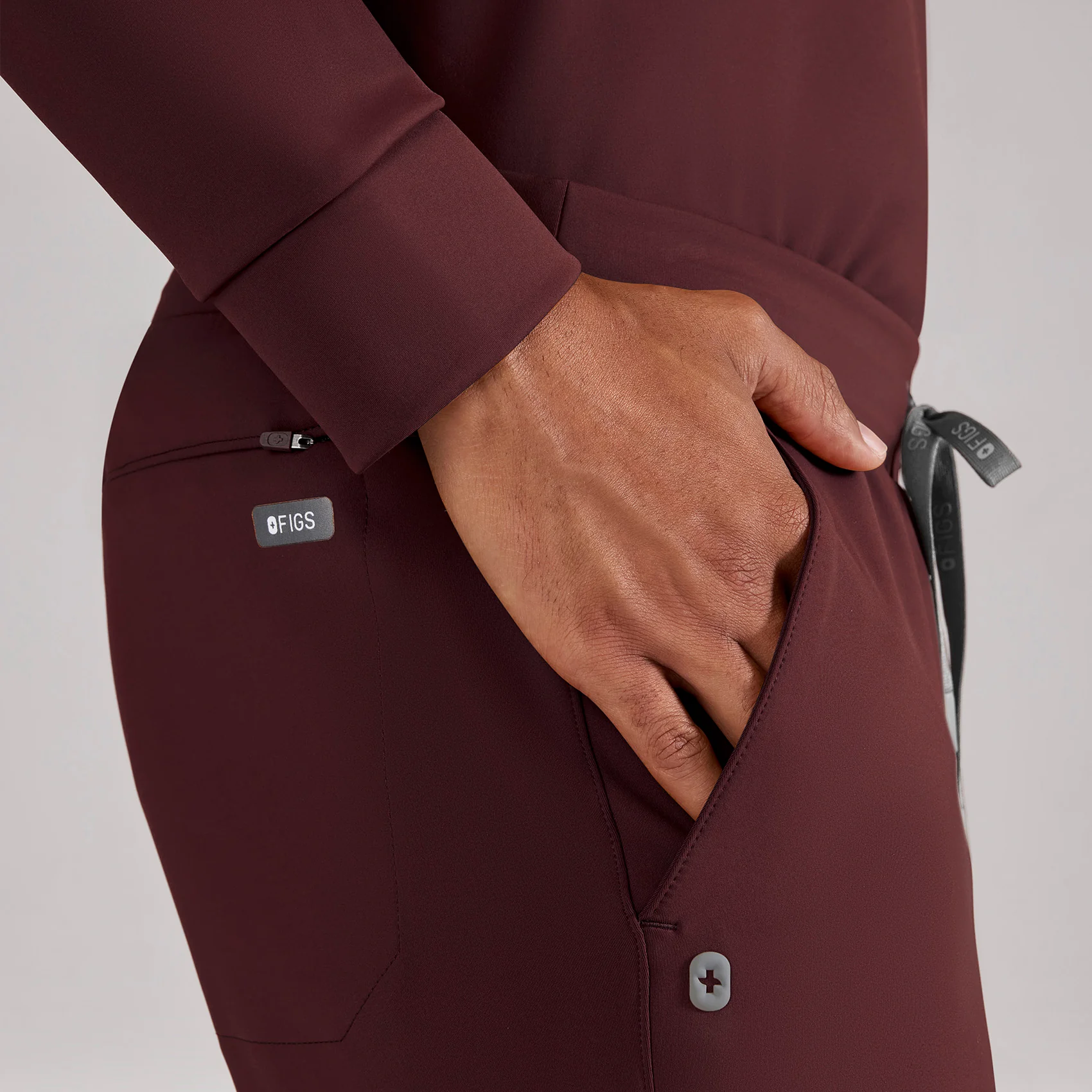 men's Burgundy Pierre FORMx Slim Tapered - Short Scrub Pant™ - Image 7