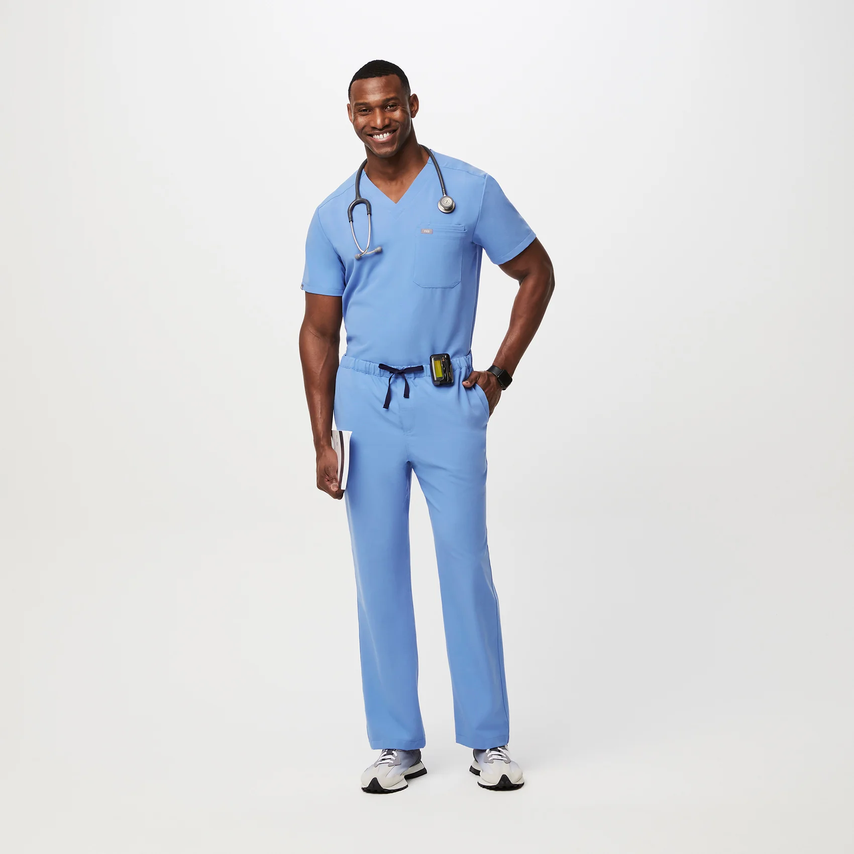 Men's Ceil Blue Pisco™ - Short Basic Scrub Pants - Image 2